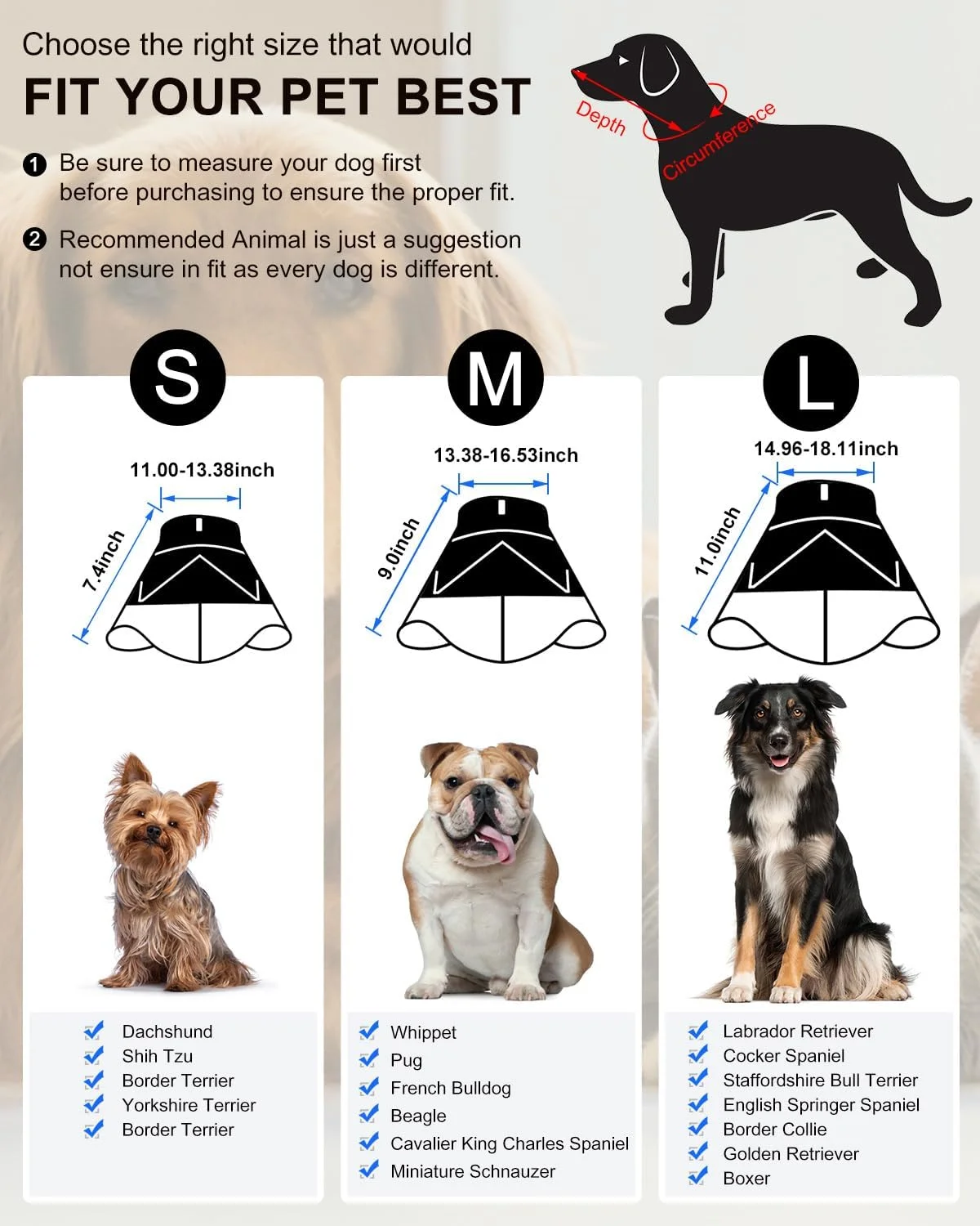 طوق سگ خرسی رمانتیک سایز بزرگ، طوق نرم سگ با سگک قابل تنظیم، طوق الیزابتی ضد گاز گرفتن برای سگ و گربه، طوق گردنی راحت حیوانات خانگی بعد از جراحی یا زخم (L(15.7''-18.9''))