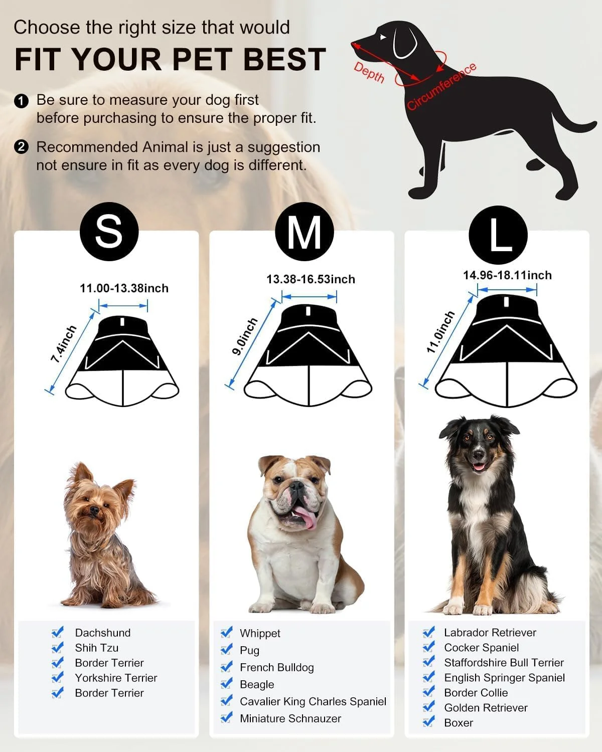 طوق محافظ مخروطی نرم ROMANTIC BEAR - سگ و گربه، سگک قابل تنظیم، ضد گاز گرفتن (سایز خیلی بزرگ) (42-52 سانتی متر)، خاکستری