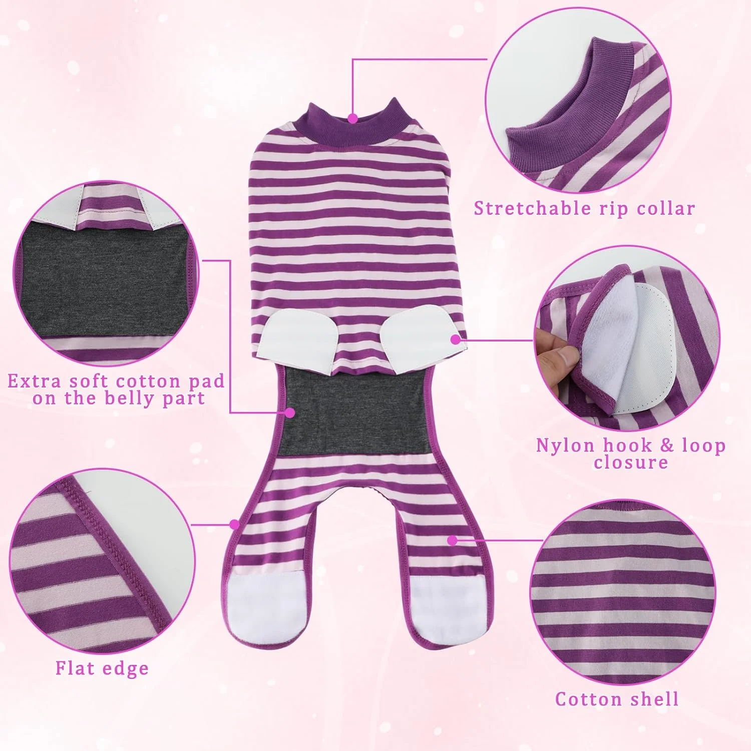 لباس ریکاوری جراحی سگ 2 عددی، پیراهن ریکاوری حرفه ای حیوانات خانگی، بانداژ زخم شکم سگ برای سگ های نر و ماده، لباس جراحی مناسب بعد از عمل، لباس سگ