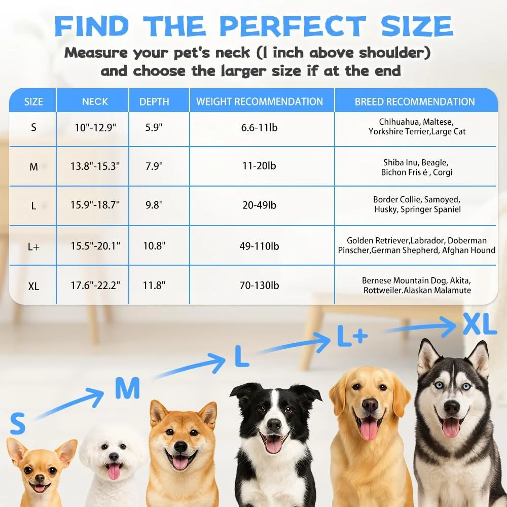 طوق الیزابت سگ QUI-Dog پارچه خالص - S - مشکی طلایی