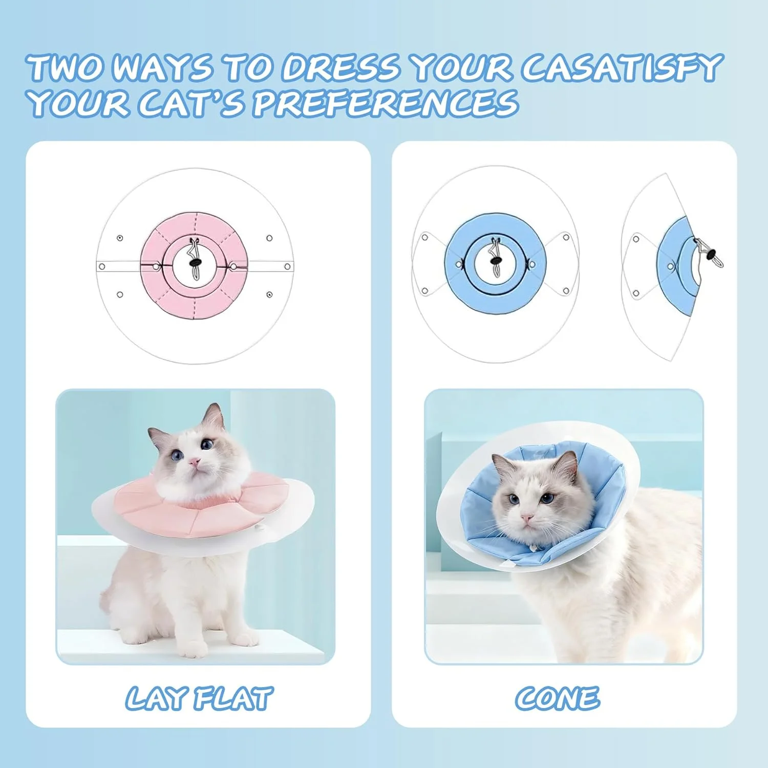 طوق گردنی محافظتی برای گربه و سگ، طوق الیزابتی شفاف قابل تنظیم برای محافظت بعد از جراحی و بهبود زخم، طوق محافظتی راحت برای حیوانات خانگی کوچک و متوسط (آبی، کوچک) طوق گردنی محافظتی برای گربه و سگ، طوق الیزابتی شفاف قابل تنظیم برای محافظت بعد از جراحی و بهبود زخم، طوق محافظتی راحت برای حیوانات خانگی کوچک و متوسط (آبی، کوچک)