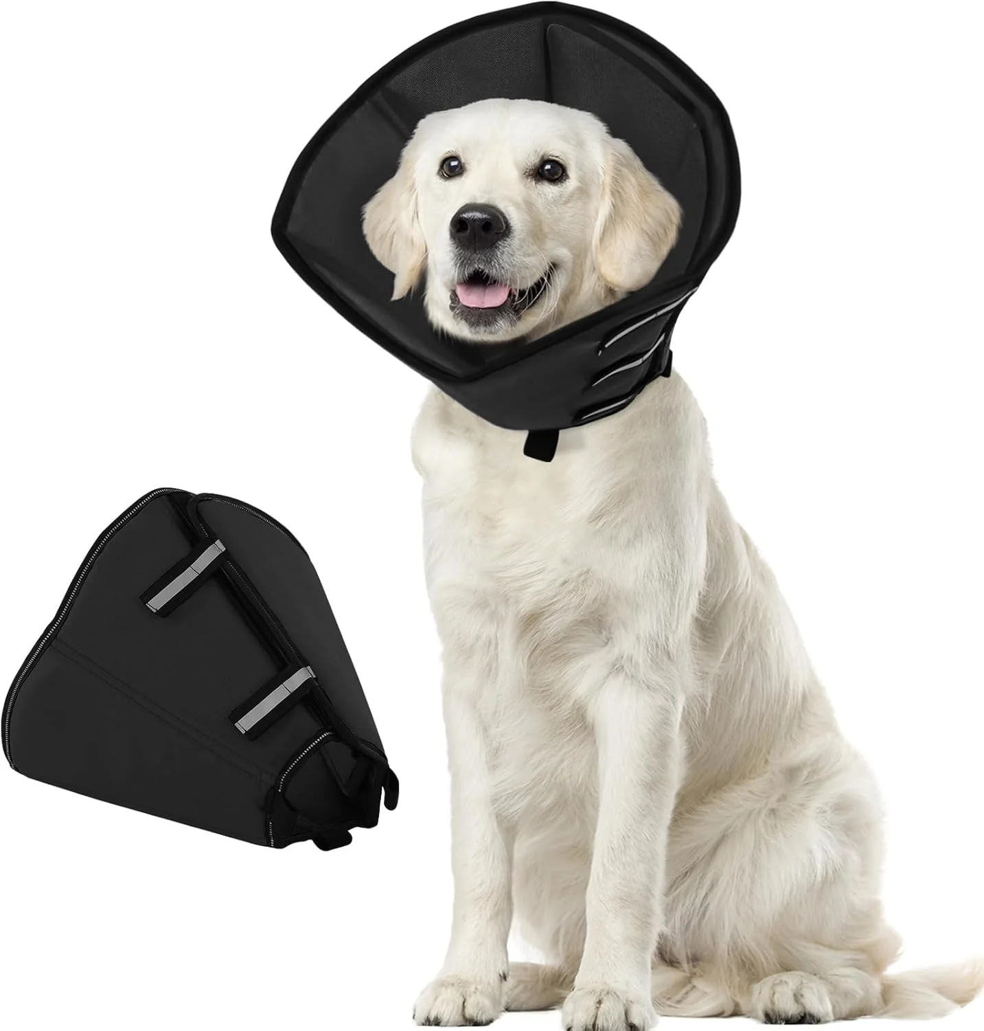 طوق محافظتی برای سگ ها، طوق الیزابتی نرم، طوق مخروطی تنفسی سگ ها با چسب ولکرو قابل تنظیم، طوق ریکاوری برای سگ ها، ضد گاز گرفتن بعد از جراحی - مشکی (XL) طوق محافظتی برای سگ ها، طوق الیزابتی نرم، طوق مخروطی تنفسی سگ ها با چسب ولکرو قابل تنظیم، طوق ریکاوری برای سگ ها، ضد گاز گرفتن بعد از جراحی - مشکی (XL)