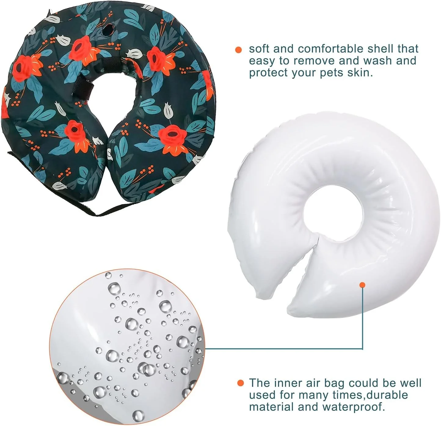 قلاده بادی محافظتی برای سگ و گربه - قلاده نرم التیام حیوانات خانگی که مانع دید نمی شود، از تماس حیوانات خانگی با بخیه ها، زخم ها و جوش ها جلوگیری می کند (گردن: 33 - 43 سانتی متر) قلاده بادی محافظتی برای سگ و گربه - قلاده نرم التیام حیوانات خانگی که مانع دید نمی شود، از تماس حیوانات خانگی با بخیه ها، زخم ها و جوش ها جلوگیری می کند (گردن: 33 - 43 سانتی متر)