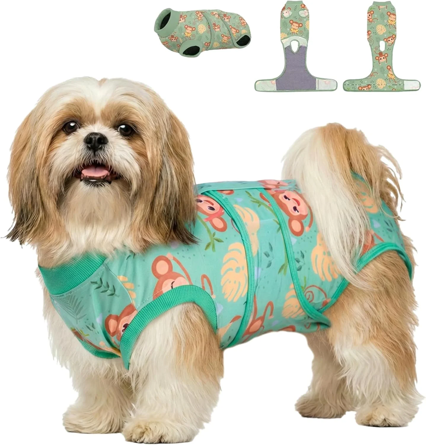 لباس نقاهت جراحی سگ PetWarm، لباس نقاهت برای سگ ها بعد از جراحی، جایگزین قلاده ها و مخروط های نقاهت سگ، بانداژ زخم های شکمی سگ، لباس نقاهت جراحی حیوانات خانگی، طرح میمون، سبز، XS لباس نقاهت جراحی سگ PetWarm، لباس نقاهت برای سگ ها بعد از جراحی، جایگزین قلاده ها و مخروط های نقاهت سگ، بانداژ زخم های شکمی سگ، لباس نقاهت جراحی حیوانات خانگی، طرح میمون، سبز، XS