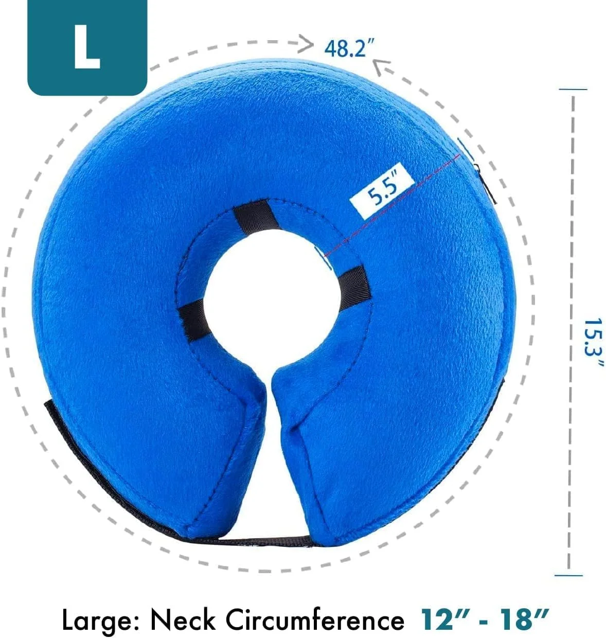 طوق محافظ بادی برای سگ و گربه - طوق بازیابی نرم حیوانات خانگی دید را مسدود نمی کند، مخروط محافظ نرم برای سگ ها بعد از جراحی (آبی، بزرگ [گردن: 30-45 سانتی متر])
