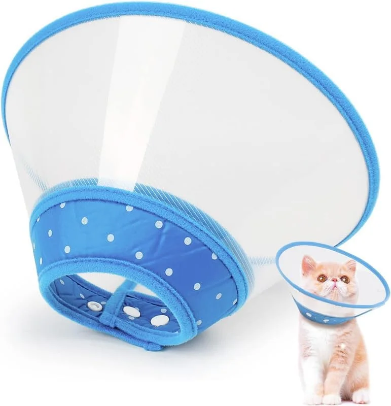 طوق محافظ حیوانات خانگی برای سگ، گربه، خرگوش - طوق التیام زخم قابل تنظیم با لبه نرم و تنفسی - سایز خیلی بزرگ - آبی