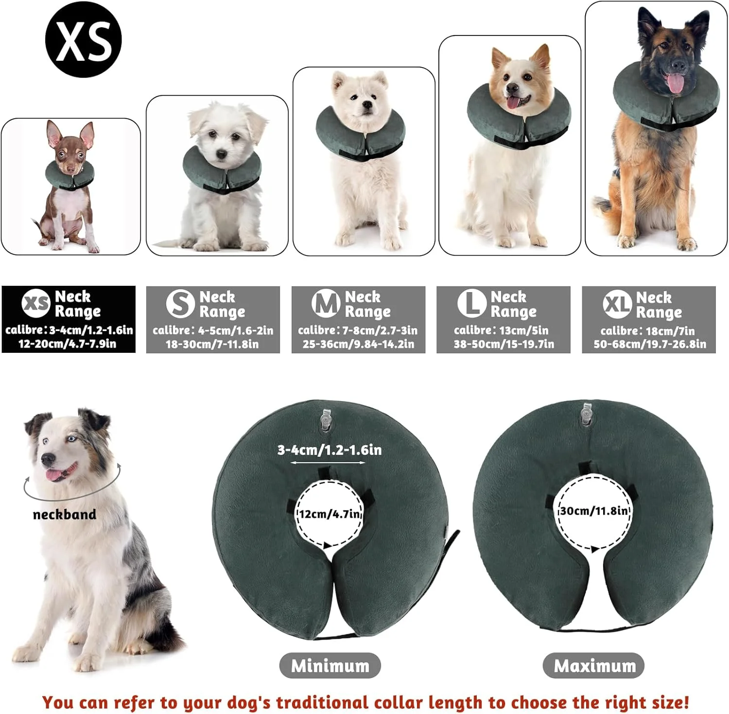 طوق بادی سگ و گربه با بست ولکرو قابل تنظیم، طوق سگ برای جراحی یا بهبود زخم، ضد گاز گرفتن، ضد لیسیدن (خاکستری، XS) طوق بادی سگ و گربه با بست ولکرو قابل تنظیم، طوق سگ برای جراحی یا بهبود زخم، ضد گاز گرفتن، ضد لیسیدن (خاکستری، XS)