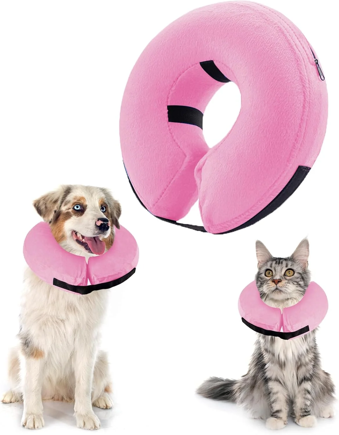 طوق بادی سگ و گربه با بست ولکرو قابل تنظیم، طوق سگ برای جراحی یا بهبود زخم، ضد گاز گرفتن، ضد لیسیدن (صورتی، XL) طوق بادی سگ و گربه با بست ولکرو قابل تنظیم، طوق سگ برای جراحی یا بهبود زخم، ضد گاز گرفتن، ضد لیسیدن (صورتی، XL)