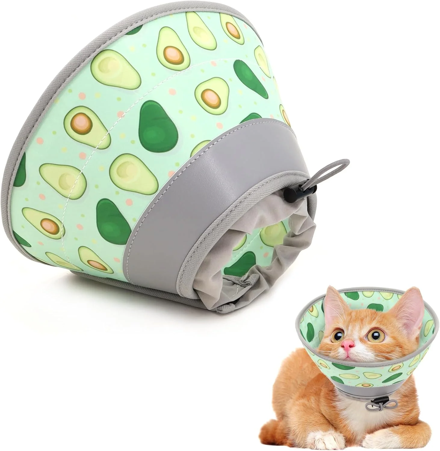 طوق گردنی نرم و راحت گربه، طوق ریکاوری حیوانات خانگی برای گربه‌های کوچک و بزرگ، طوق الیزابتی سبک وزن برای گربه‌ها و بچه گربه‌ها بعد از جراحی، جلوگیری از لیسیدن زخم، سبز، S