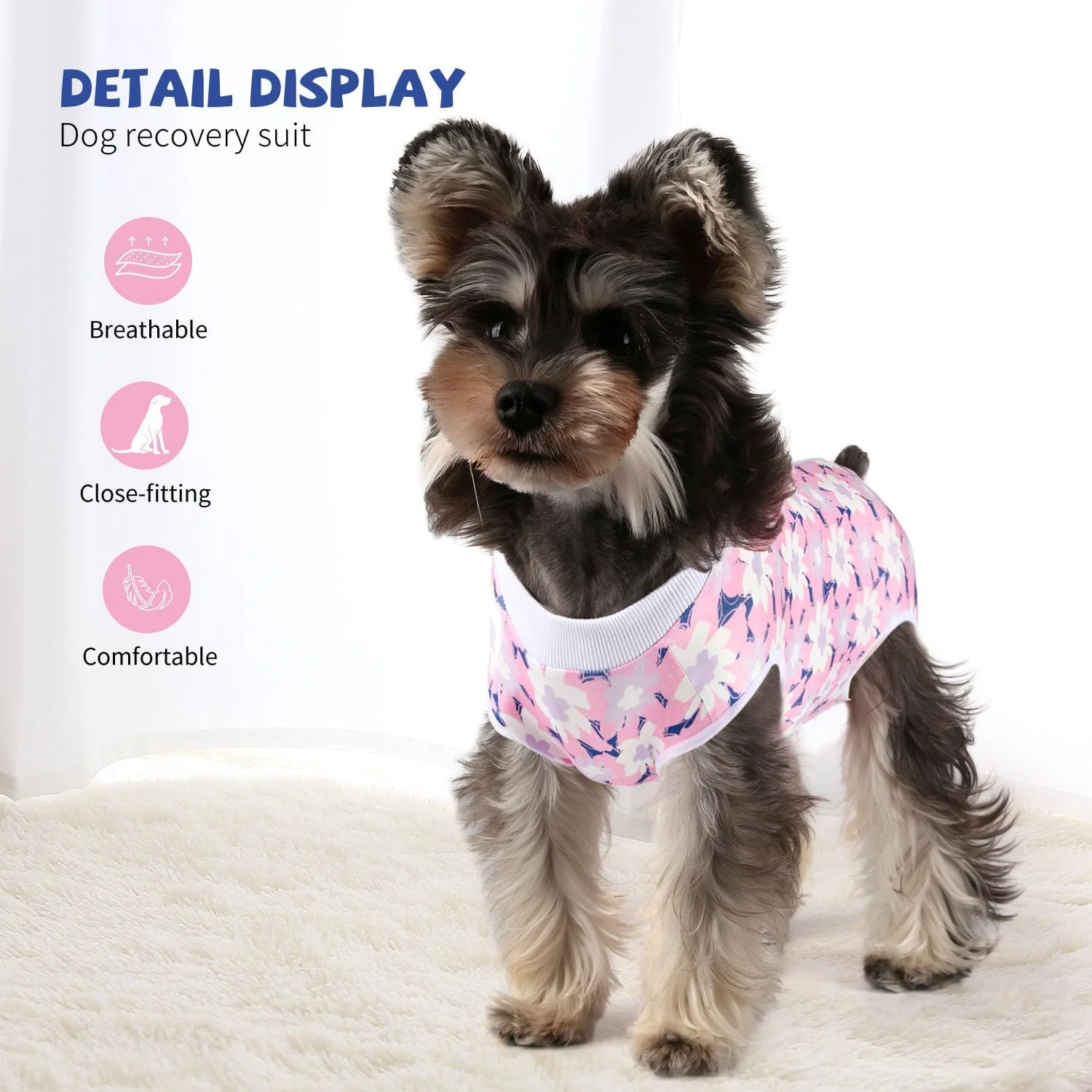 لباس نقاهت جراحی سگ، لباس جراحی توله سگ، لباس یکسره ضد لیسیدن زخم های شکمی، جایگزین قلاده و مخروطی، گل صورتی L لباس نقاهت جراحی سگ، لباس جراحی توله سگ، لباس یکسره ضد لیسیدن زخم های شکمی، جایگزین قلاده و مخروطی، گل صورتی L