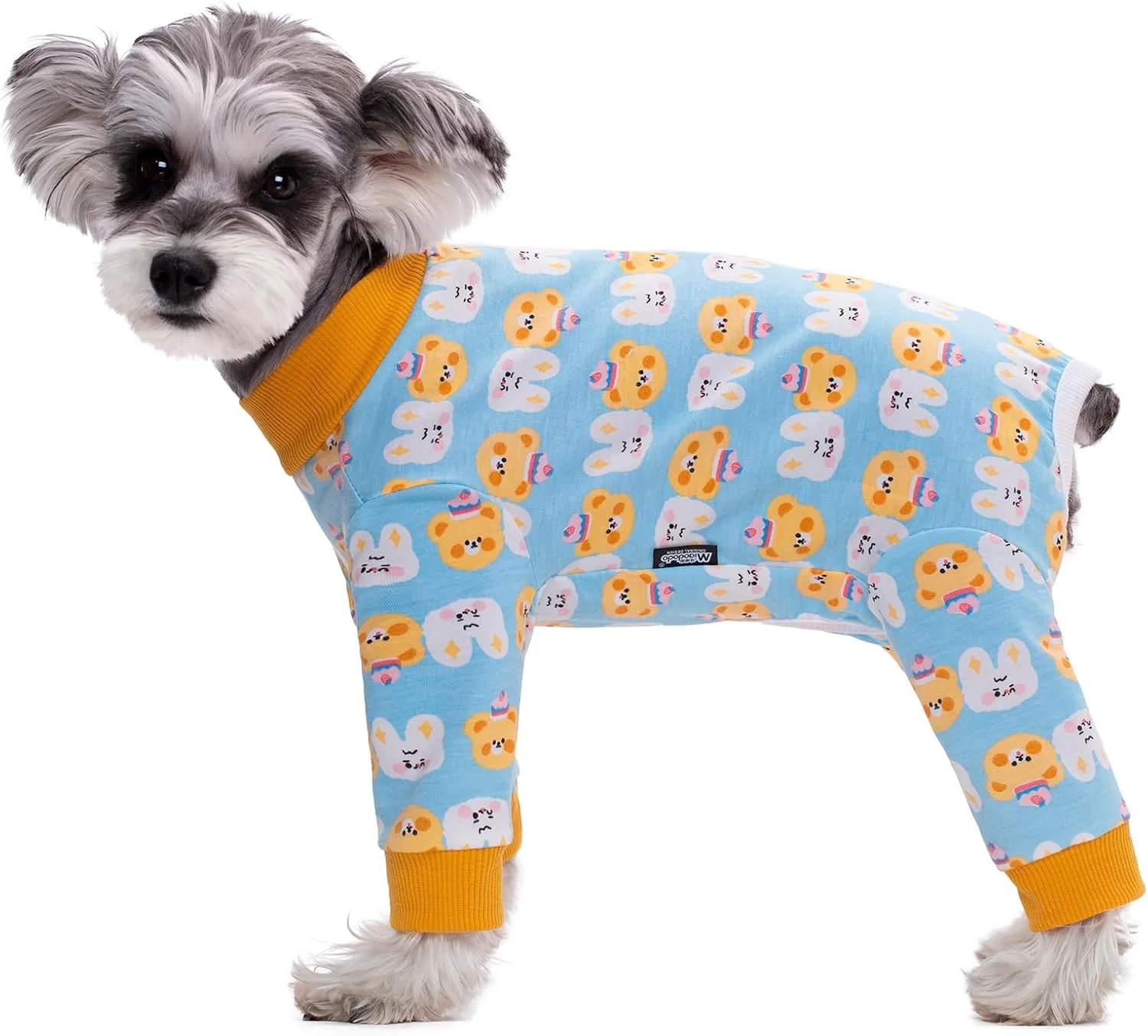 لباس نقاهت جراحی سگ برای سگ های کوچک و متوسط، لباس سگ برای جلوگیری از ریزش مو و لیسیدن زخم، لباس خواب سگ، جایگزین قیف گردنی (خرس-سگ نر-L)