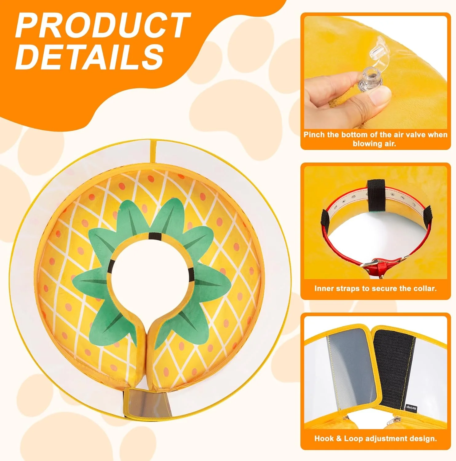 طوق گردنی بادی سگ برای سگ های کوچک، متوسط و بزرگ، طوق نرم و قابل تنظیم برای حیوانات خانگی بعد از جراحی، محافظ ضد لیسیدن اضافی (آناناس، خیلی بزرگ) طوق گردنی بادی سگ برای سگ های کوچک، متوسط و بزرگ، طوق نرم و قابل تنظیم برای حیوانات خانگی بعد از جراحی، محافظ ضد لیسیدن اضافی (آناناس، خیلی بزرگ)