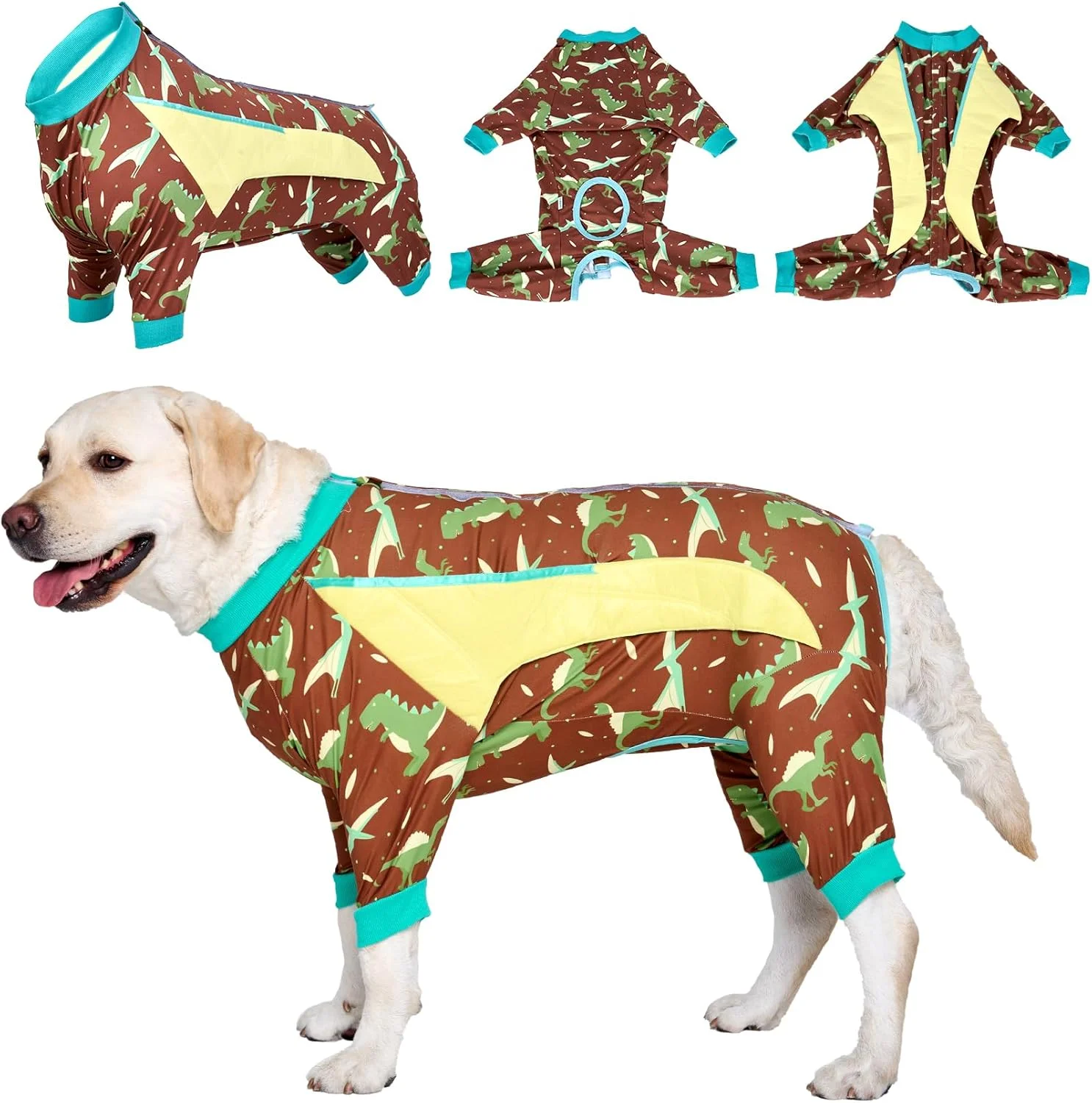 لباس نقاهت سگ LovinPet - لباس محافظ زخم جراحی سگ، جایگزین طوق الیزابت، لباس راحت نقاهت برای زخم های شکمی بعد از جراحی، لباس سگ ضد لیسیدن، دایناسور، سبز، XXL لباس نقاهت سگ LovinPet - لباس محافظ زخم جراحی سگ، جایگزین طوق الیزابت، لباس راحت نقاهت برای زخم های شکمی بعد از جراحی، لباس سگ ضد لیسیدن، دایناسور، سبز، XXL