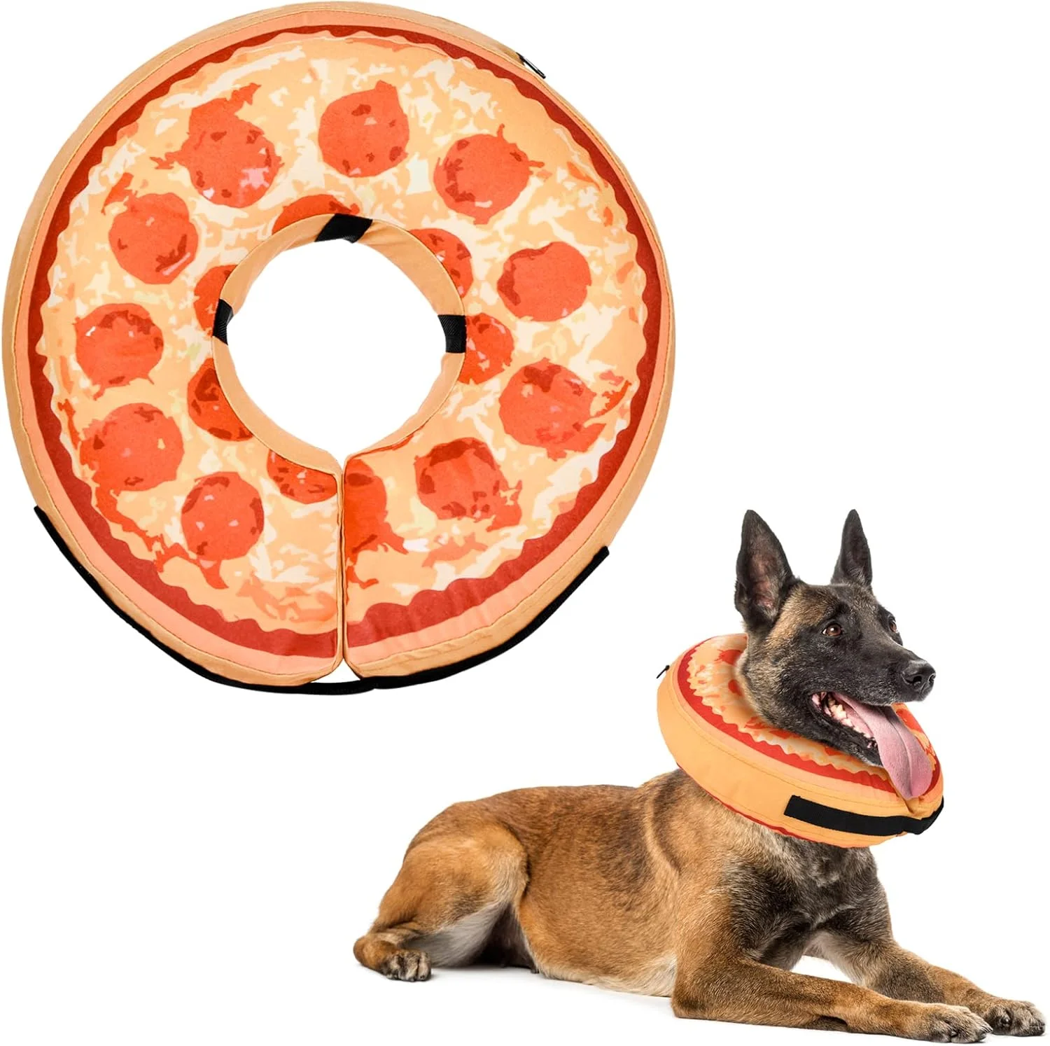 طوق بادی مخروطی لئو آی‌ریس برای سگ و گربه های بزرگ، متوسط و کوچک، طوق نرم و قابل تنظیم جایگزین قیف سگ برای جلوگیری از گاز گرفتن، لیسیدن و خراشیدن (بدون پمپ)