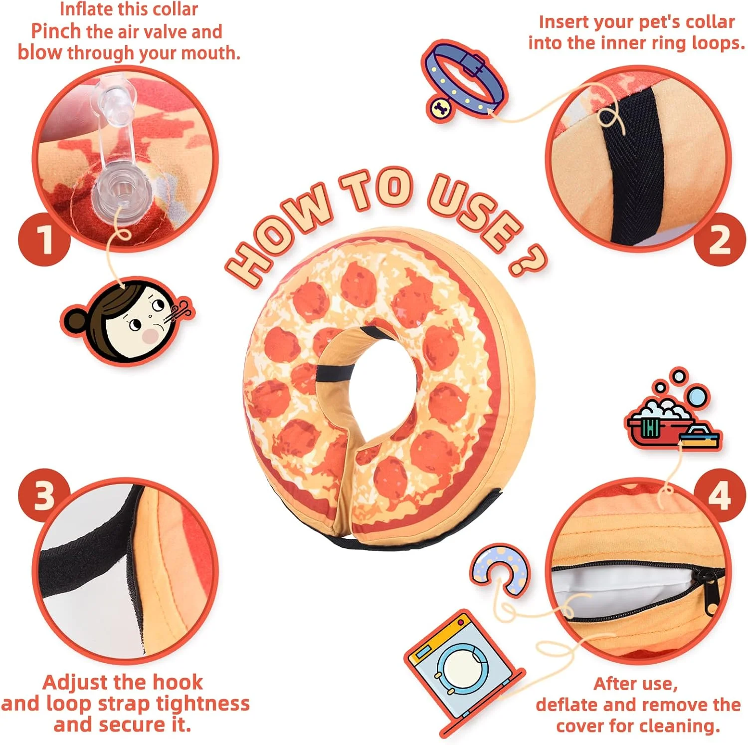 طوق بادی مخروطی لئو آی‌ریس برای سگ و گربه های بزرگ، متوسط و کوچک، طوق نرم و قابل تنظیم جایگزین قیف سگ برای جلوگیری از گاز گرفتن، لیسیدن و خراشیدن (بدون پمپ)