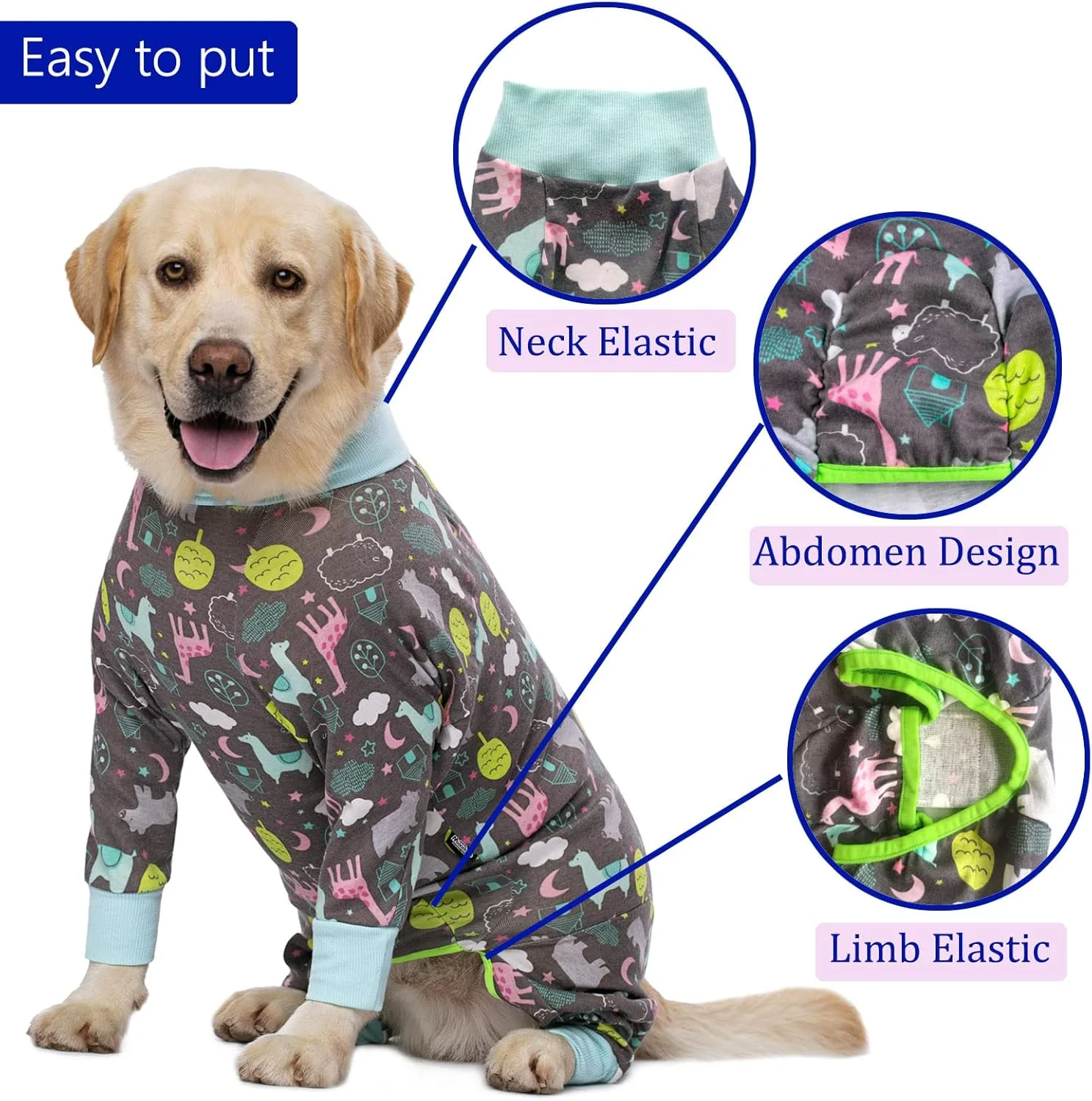 لباس ریکاوری سگ برای سگ های نر و ماده بعد از جراحی، لباس یکسره برای جلوگیری از ریزش مو، جلوگیری از لیسیدن زخم جراحی، جایگزین مخروط سگ لباس ریکاوری سگ برای سگ های نر و ماده بعد از جراحی، لباس یکسره برای جلوگیری از ریزش مو، جلوگیری از لیسیدن زخم جراحی، جایگزین مخروط سگ