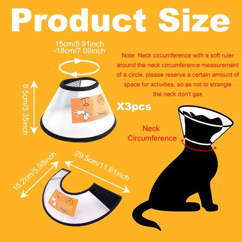 طوق گردنی سگ و گربه کوچک 3 عددی، طوق های ریکاوری قابل تنظیم حیوانات خانگی، طوق الیزابتی پلاستیکی نرم برای سگ، طوق گردنی سگ بعد از جراحی، طوق شفاف گربه برای جلوگیری از لیسیدن (15-18 سانتی متر) طوق گردنی سگ و گربه کوچک 3 عددی، طوق های ریکاوری قابل تنظیم حیوانات خانگی، طوق الیزابتی پلاستیکی نرم برای سگ، طوق گردنی سگ بعد از جراحی، طوق شفاف گربه برای جلوگیری از لیسیدن (15-18 سانتی متر)