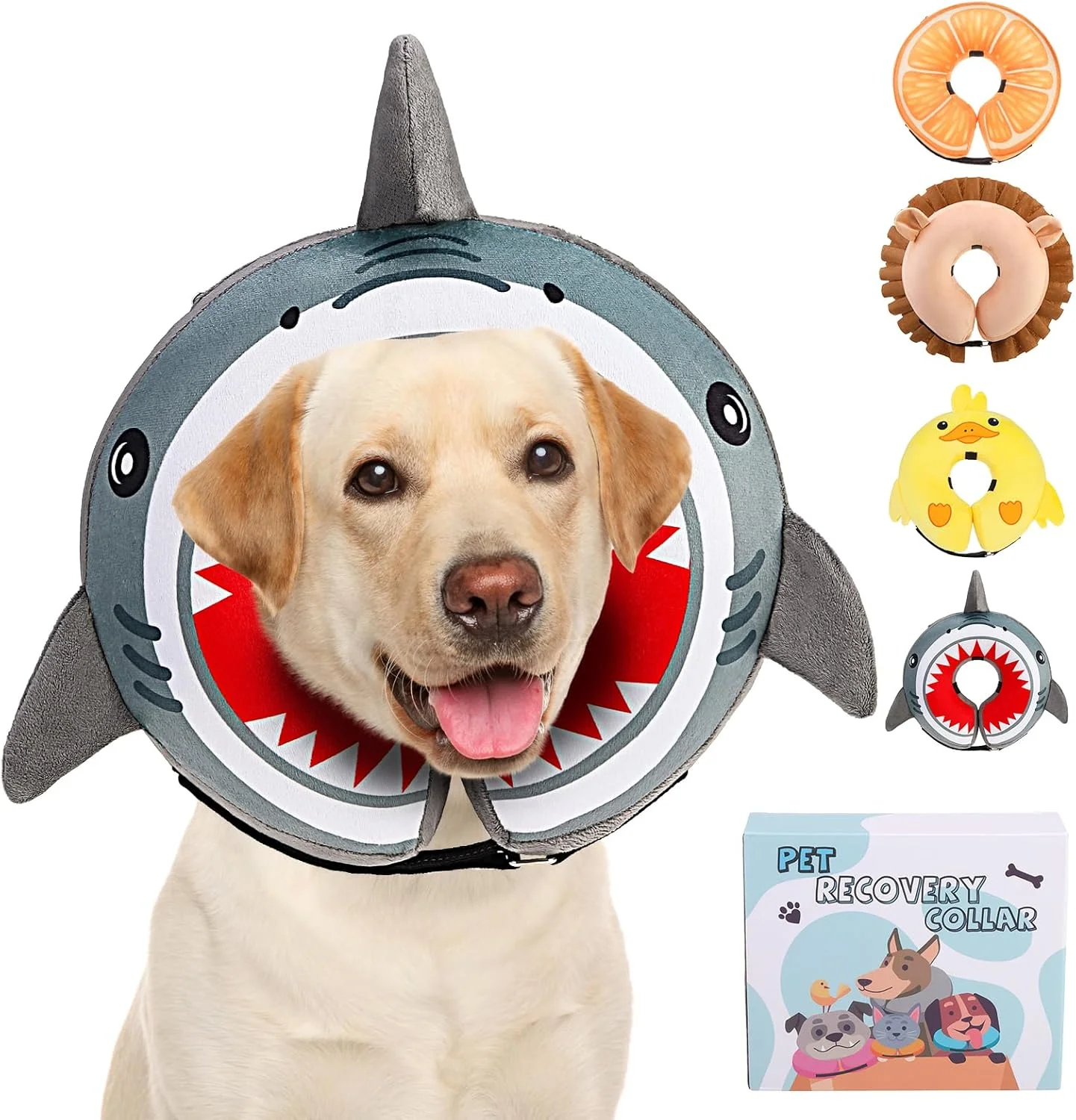 طوق گردنی بادی سگ KOOLTAIL، جایگزین طوق جراحی، طوق گردنی نرم بادی برای سگ های بزرگ و متوسط، طوق ریکاوری دوناتی قابل تنظیم برای حیوانات خانگی با قابلیت ضد لیسیدن پیشرفته و عدم ایجاد اختلال در دید
