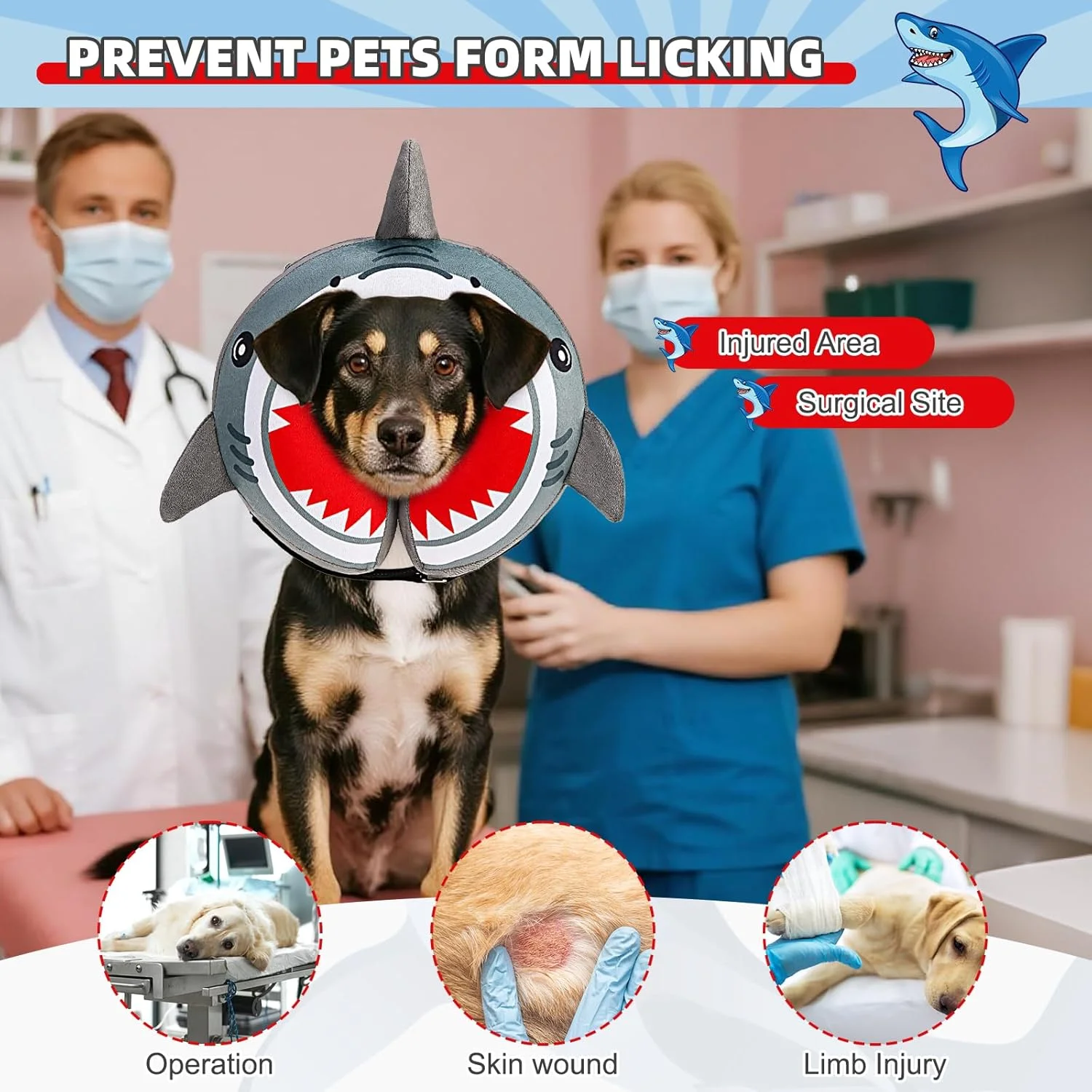 طوق گردنی بادی سگ KOOLTAIL، جایگزین طوق جراحی، طوق گردنی نرم بادی برای سگ های بزرگ و متوسط، طوق ریکاوری دوناتی قابل تنظیم برای حیوانات خانگی با قابلیت ضد لیسیدن پیشرفته و عدم ایجاد اختلال در دید