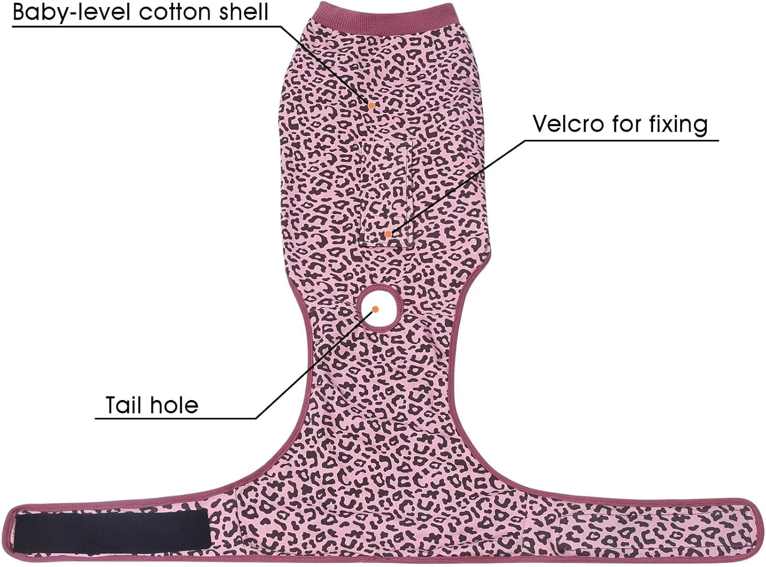 لباس ریکاوری سگ قابل تنظیم Jiupety، لباس بدن سگ برای زخم شکمی بعد از جراحی، جایگزین E-Collar، سایز M، لباس یکسره جراحی ضد لیسیدن سگ، پلنگی صورتی.