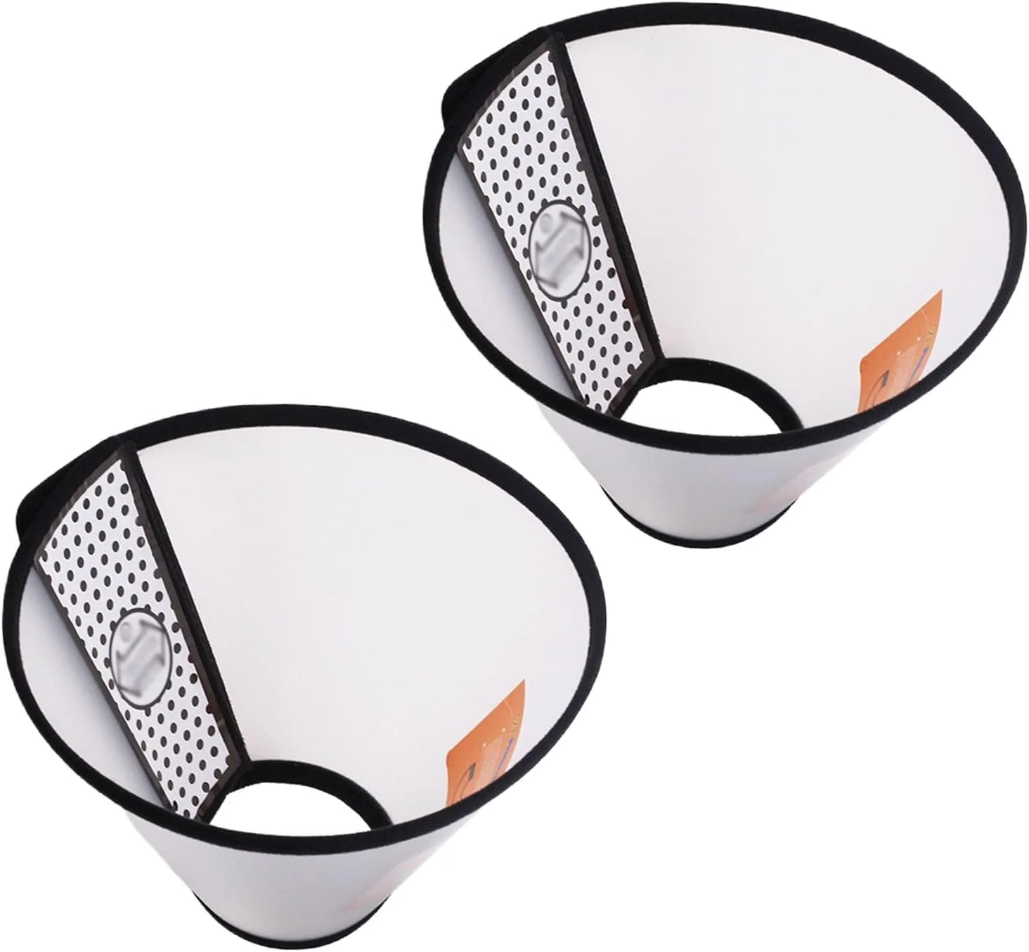 دو عدد مخروطی گربه و سگ، مخروطی ریکاوری قابل تنظیم حیوانات خانگی، مناسب برای گردن 18 تا 28 سانتی متر، یقه الیزابتی پلاستیکی قابل تنظیم برای گربه ها، بچه گربه ها و سگ های کوچک