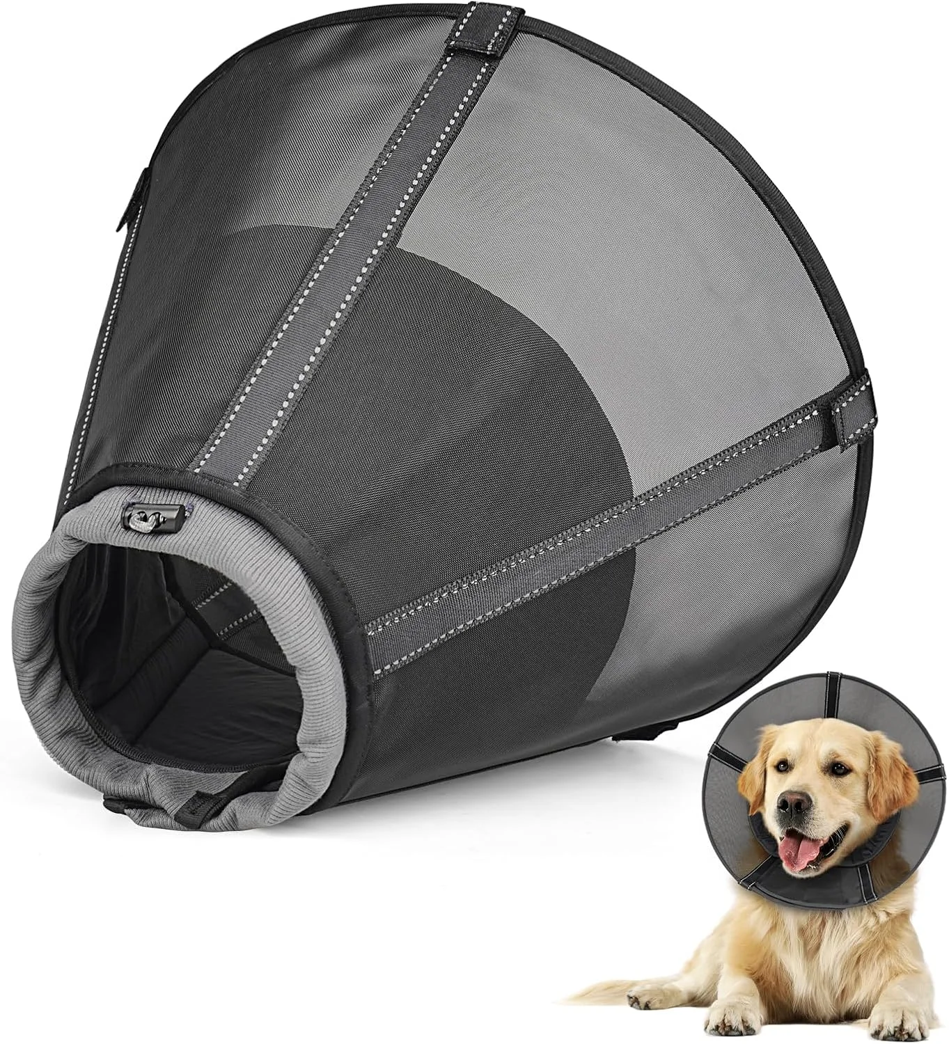 طوق گردنی سگ برای جلوگیری از لیسیدن: طوق گردنی توری نرم برای دوران نقاهت بعد از جراحی با پد جداشدنی، جایگزین طوق الیزابت برای سگ های بزرگ، متوسط و کوچک، خوردن و آشامیدن آسان (M)