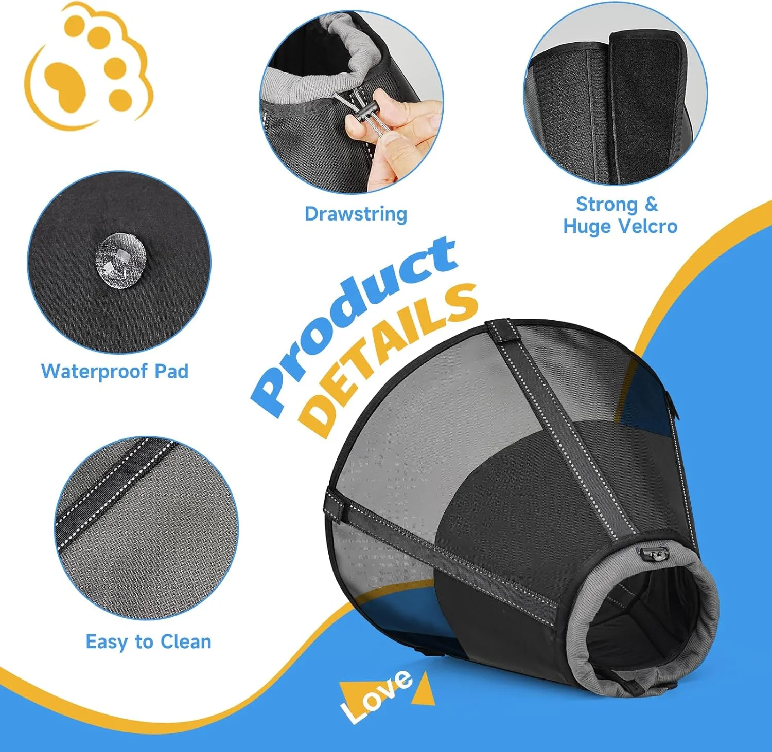 طوق گردنی سگ برای جلوگیری از لیسیدن: طوق گردنی توری نرم برای دوران نقاهت بعد از جراحی با پد جداشدنی، جایگزین طوق الیزابت برای سگ های بزرگ، متوسط و کوچک، خوردن و آشامیدن آسان (M)