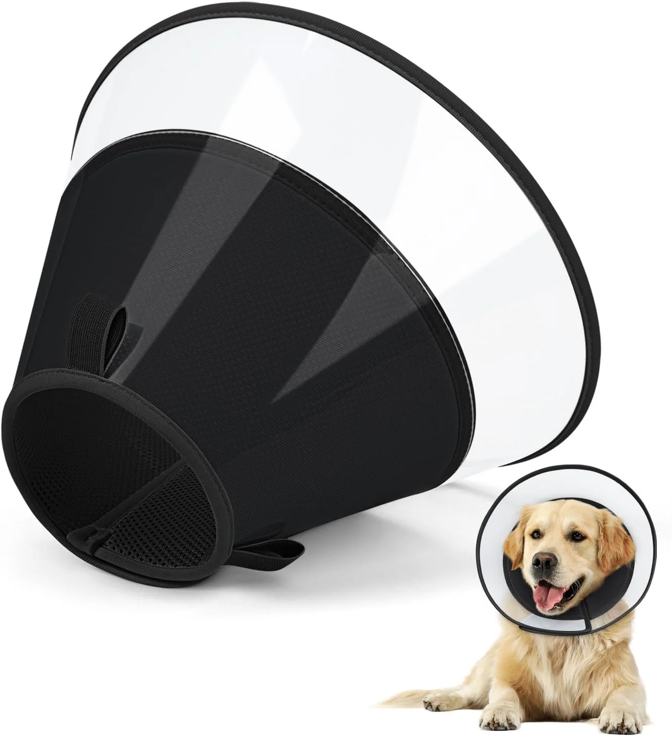 طوق گردنی سگ با لبه نرم برای جلوگیری از لیسیدن، طوق الیزابت بعد از جراحی برای سگ های بزرگ، متوسط و کوچک، جایگزین راحت برای طوق سر حیوانات خانگی برای عقیم سازی و آسیب دیدگی