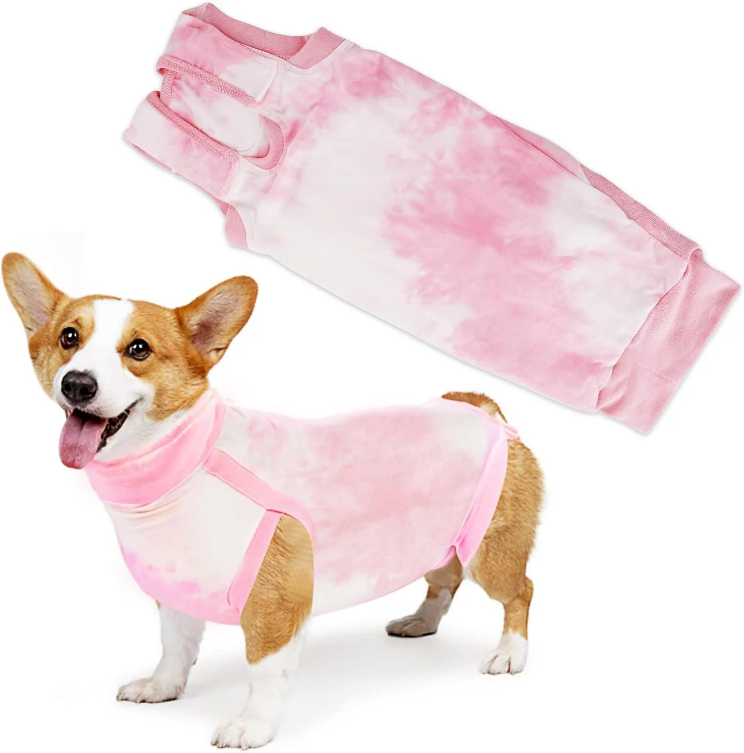 لباس ریکاوری سگ طرح کراواتی، پیراهن ریکاوری حیوانات خانگی، لباس یکسره سگ برای جراحی، لباس بدن کامل جراحی سگ، محافظ زخم شکمی