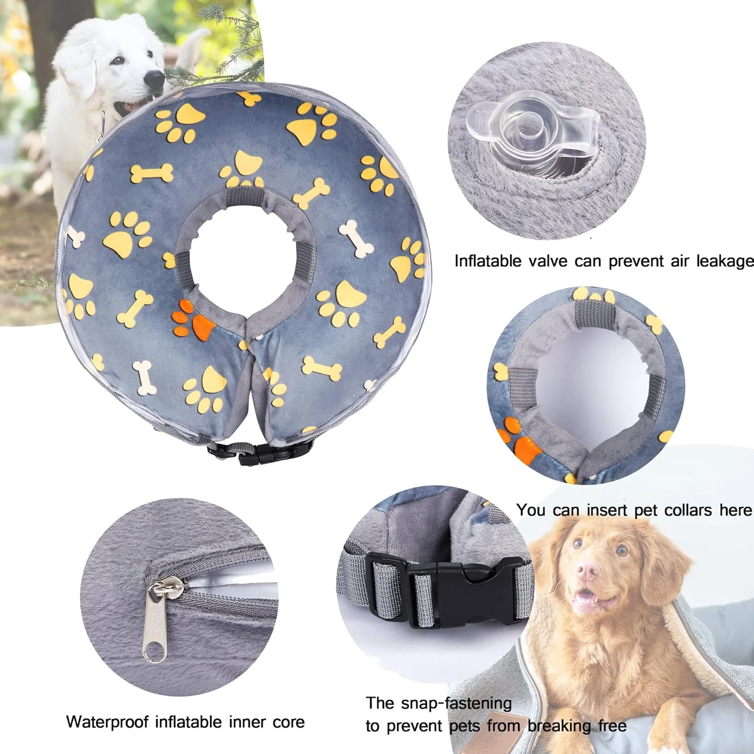 طوق بادی سگ Kaket برای دوران نقاهت بعد از جراحی - طوق گردنی راحت برای سگ ها و گربه ها (L)