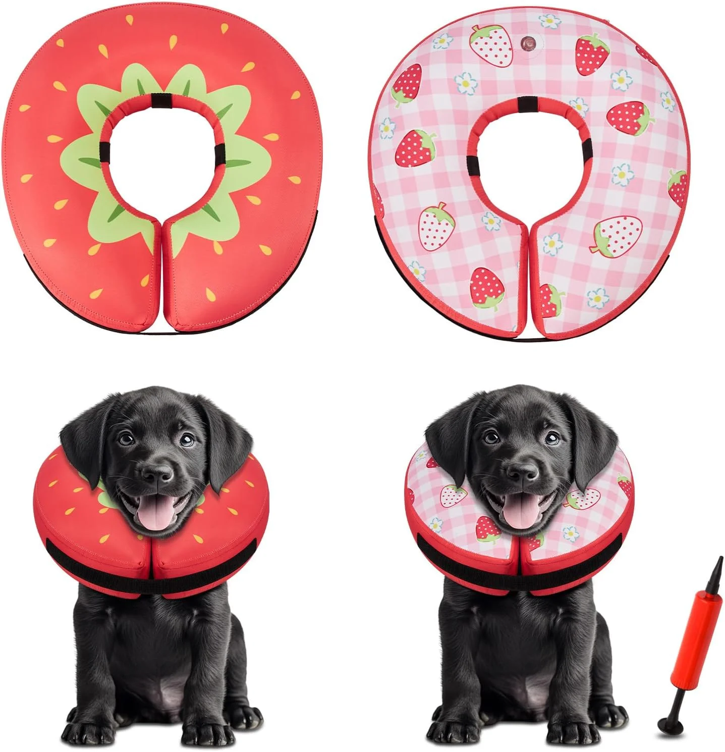 طوق گردنی سگ بعد از عمل، پارچه ضد آب بالش راحت، جایگزین طوق سگ، طوق بادی سگ مدل الیزابتی برای سگ ها (قرمز، XL (دور گردن: 49.98 تا 75.18 سانتی متر))