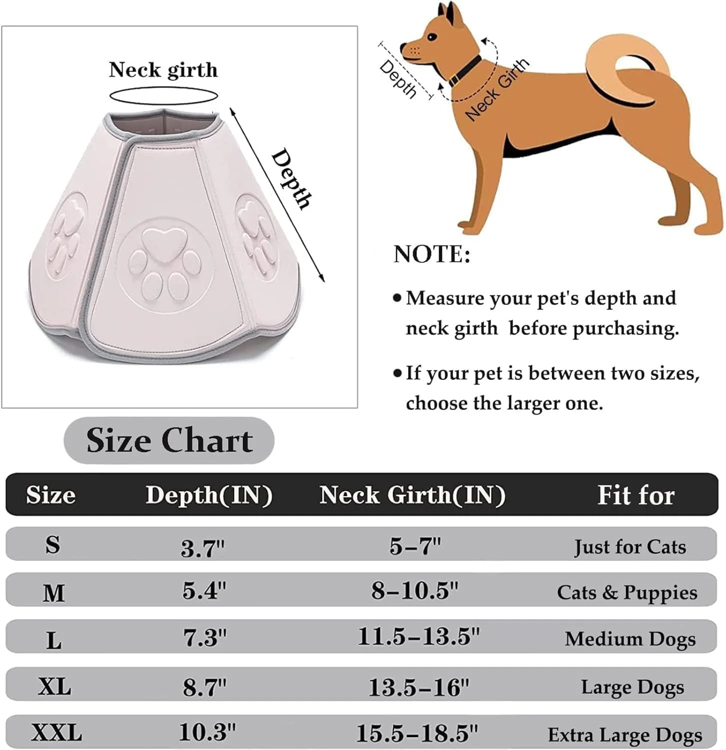 طوق گردنی سگ جافیوست قابل تنظیم بعد از جراحی، طوق تنفسی حیوانات خانگی برای سگ ها و گربه های کوچک، متوسط و بزرگ (سایز XL)