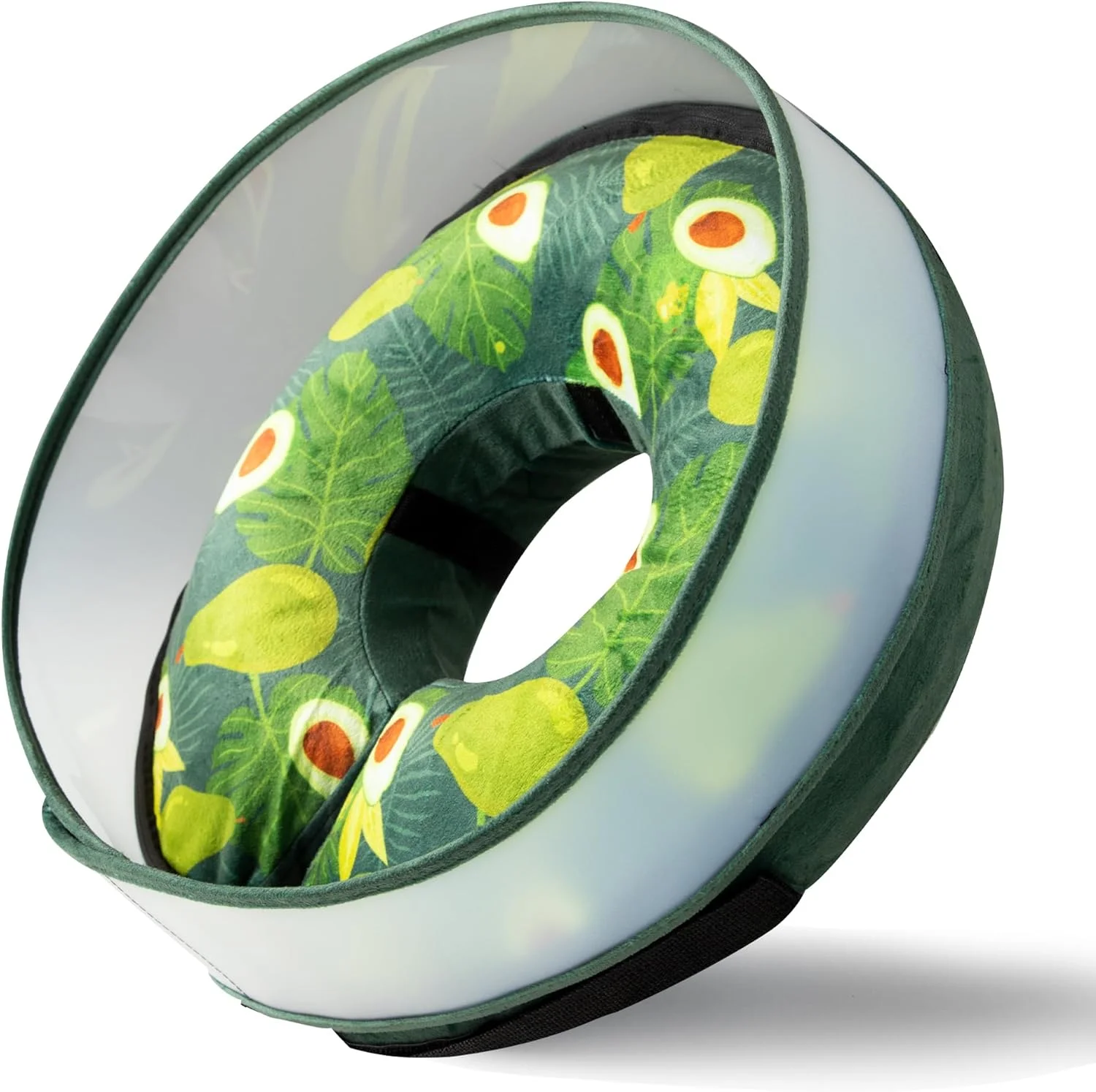 طوق بادی سگ، طوق نرم سگ بعد از جراحی به عنوان جایگزین با محافظ ضد لیسیدن تقویت شده، قابل تنظیم و جداشدنی، طوق الیزابتی (S، آووکادو)