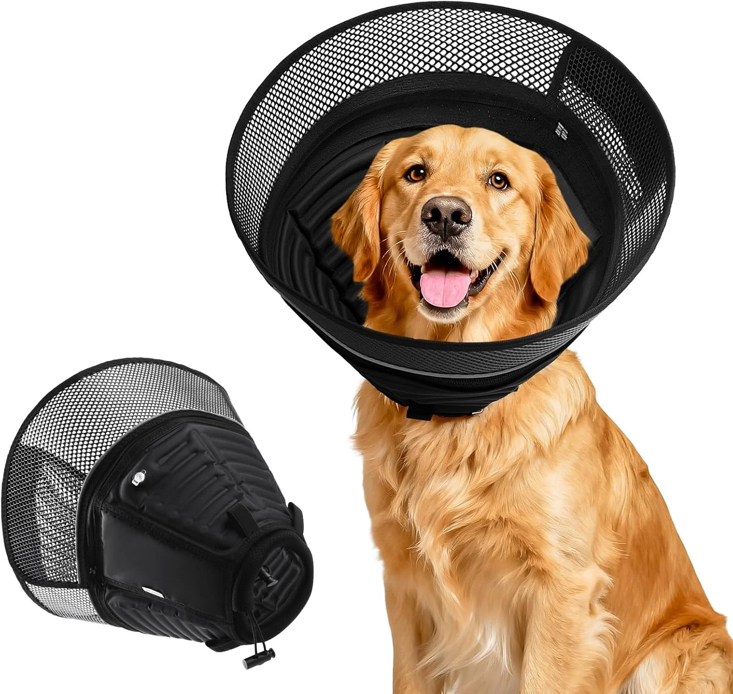 طوق بادی سگ برای بعد از جراحی، طوق الیزابتی نرم و قابل تنظیم برای سگ های بزرگ، طوق سگ 2 در 1 با محافظ جداشدنی، طوق گردنی راحت ضد اضطراب حیوانات خانگی برای جلوگیری از لیسیدن زخم ها (L)