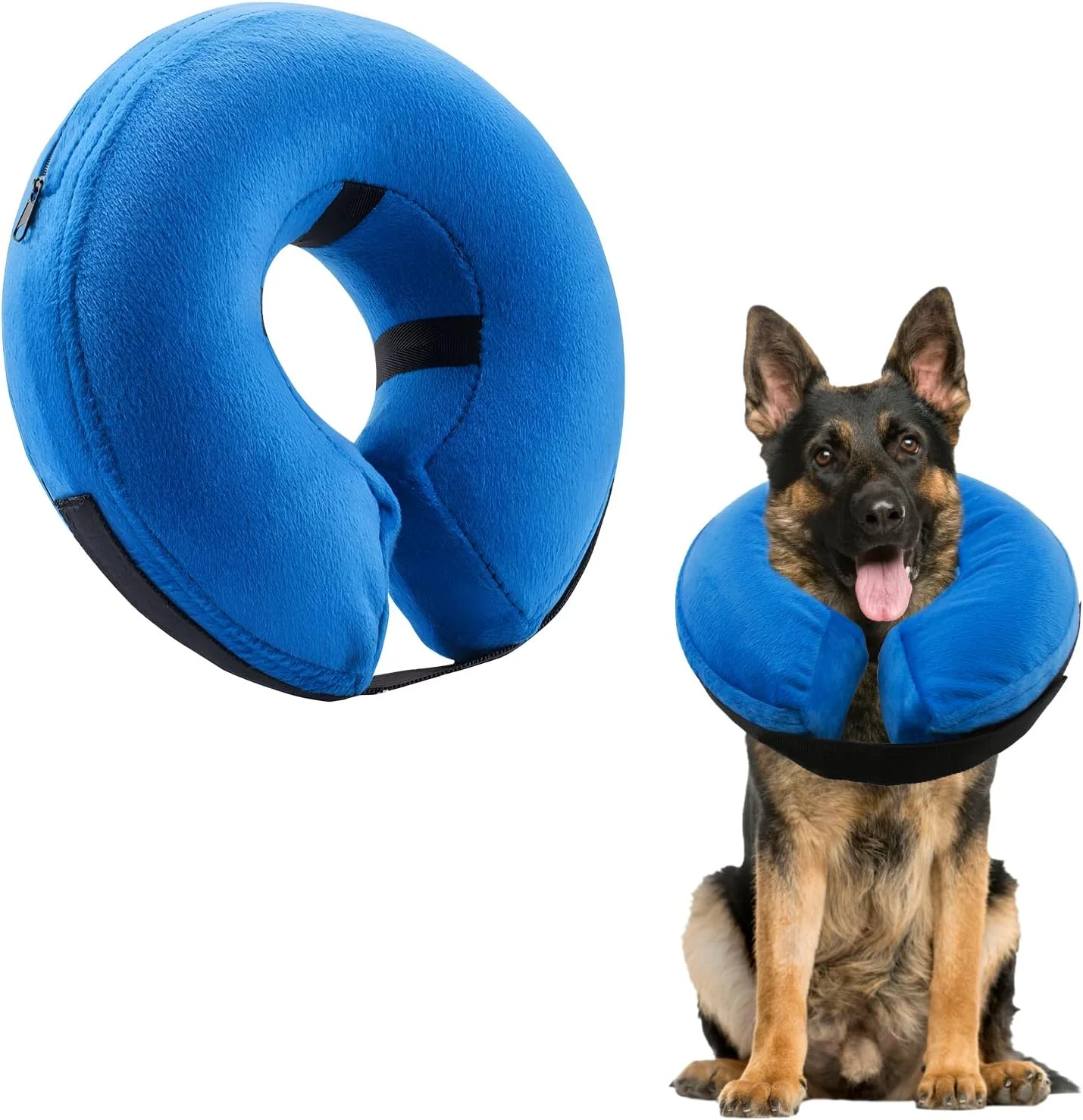 طوق گردنی بادی سگ، طوق محافظ بادی با رهاسازی سریع و تنظیم‌شدنی، پوشش محافظ حیوانات خانگی، طوق گردنی نرم برای دوران نقاهت بعد از جراحی، محافظت از بخیه‌ها، گاز گرفتن، لیسیدن و زخم، سگ بزرگ XL