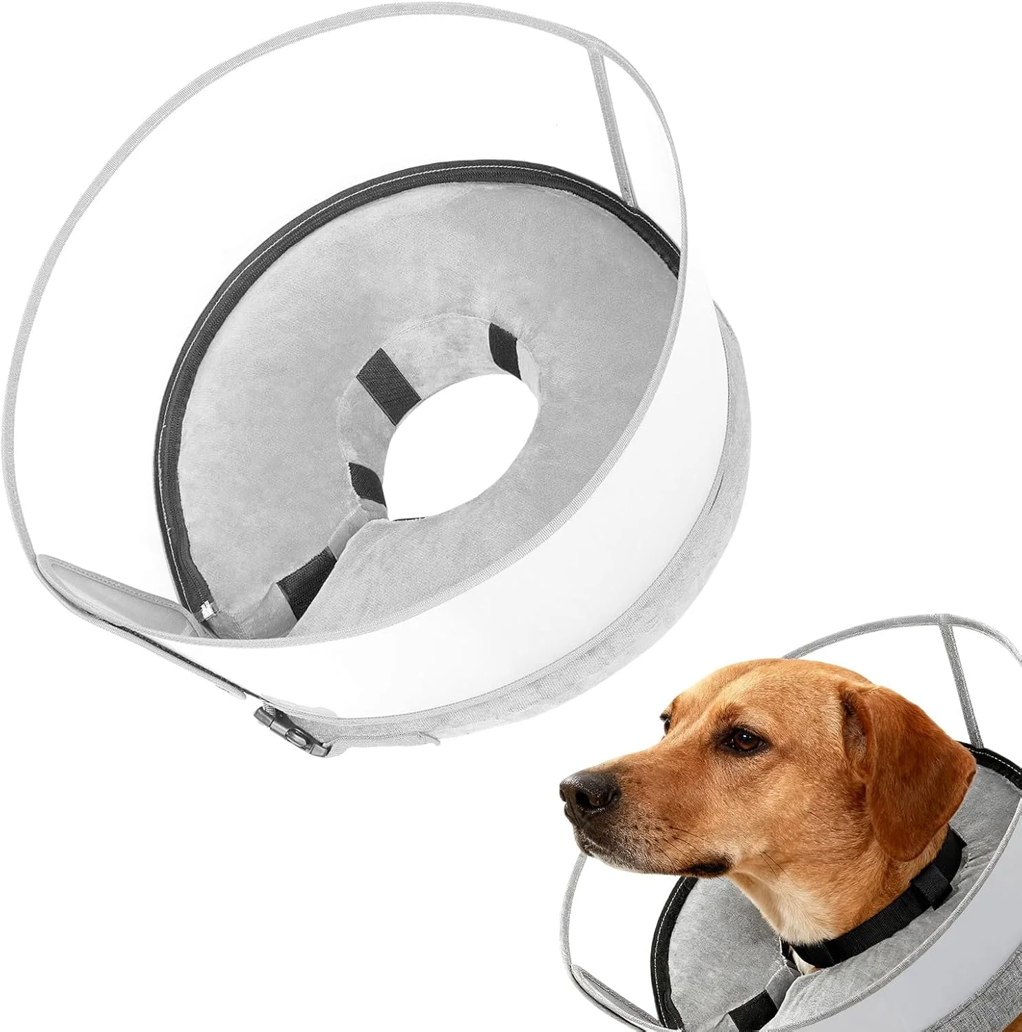 طوق گردنی بادی سگ برای بعد از جراحی، طوق الیزابت سگ 2 در 1 با محافظ جداشدنی، محافظت در برابر لیس زدن و گاز گرفتن، طوق دونات برای سگ های کوچک، متوسط و بزرگ (خاکستری، L) طوق گردنی بادی سگ برای بعد از جراحی، طوق الیزابت سگ 2 در 1 با محافظ جداشدنی، محافظت در برابر لیس زدن و گاز گرفتن، طوق دونات برای سگ های کوچک، متوسط و بزرگ (خاکستری، L)