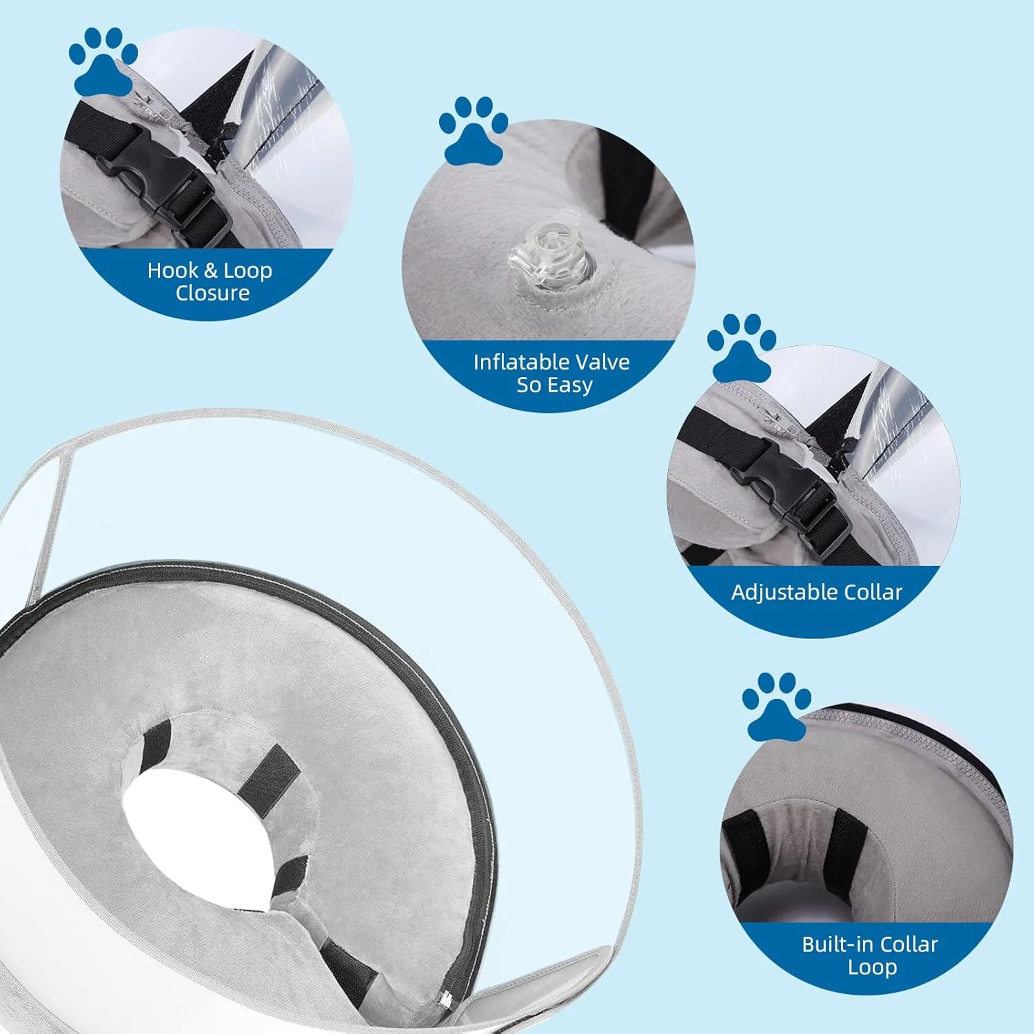 طوق گردنی بادی سگ برای بعد از جراحی، طوق الیزابت سگ 2 در 1 با محافظ جداشدنی، محافظت در برابر لیس زدن و گاز گرفتن، طوق دونات برای سگ های کوچک، متوسط و بزرگ (خاکستری، L) طوق گردنی بادی سگ برای بعد از جراحی، طوق الیزابت سگ 2 در 1 با محافظ جداشدنی، محافظت در برابر لیس زدن و گاز گرفتن، طوق دونات برای سگ های کوچک، متوسط و بزرگ (خاکستری، L)