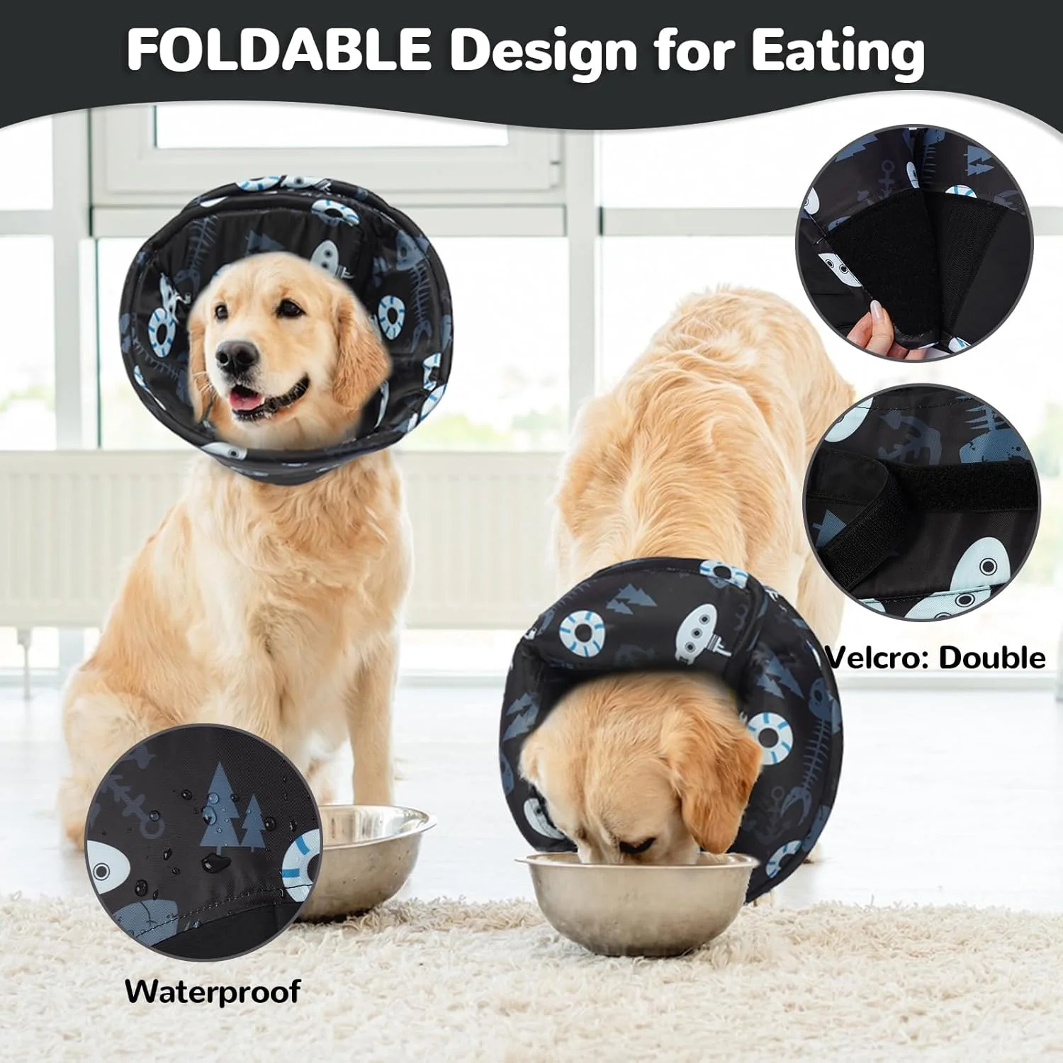 طوق گردنی سگ، طوق های نرم سگ بعد از جراحی برای جلوگیری از لیسیدن پنجه، طوق های ریکاوری راحت برای سگ ها، ضد آب و التیام زخم (مشکی XL) طوق گردنی سگ، طوق های نرم سگ بعد از جراحی برای جلوگیری از لیسیدن پنجه، طوق های ریکاوری راحت برای سگ ها، ضد آب و التیام زخم (مشکی XL)