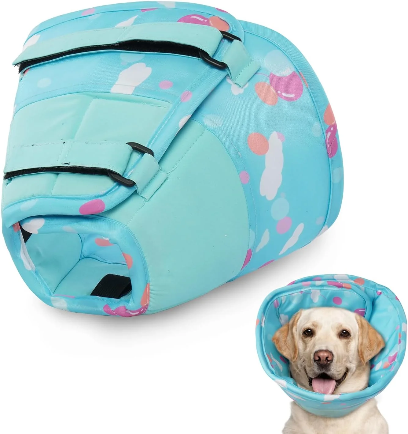 قلاده سگ - قلاده سگ نرم و قابل تنظیم برای محافظت از لیس زدن، ضد آب، محافظت از آسیب ها، زخم ها، لیس زدن یا خراش (آبی M)