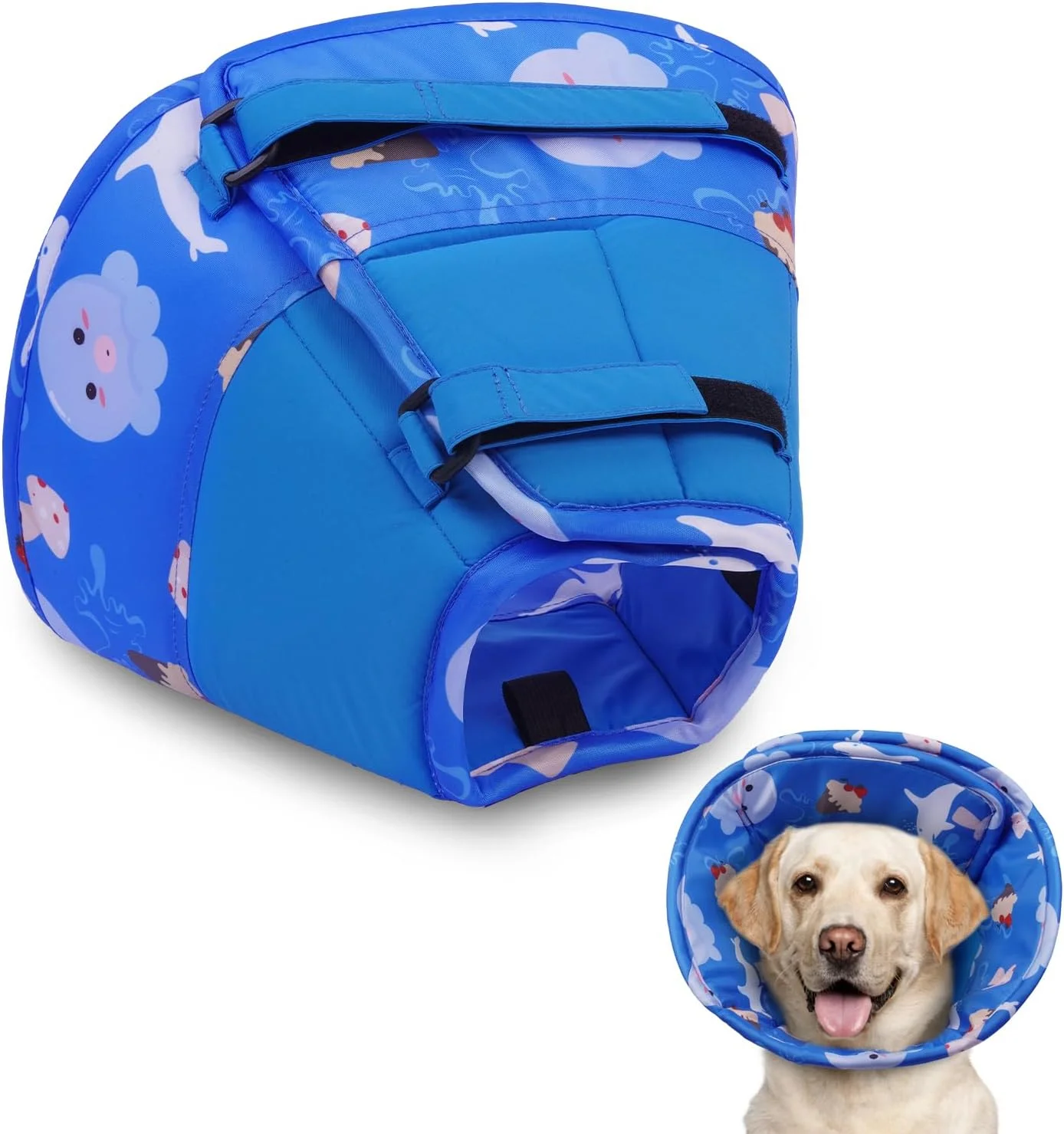 قلاده سگ - قلاده سگ نرم و قابل تنظیم برای محافظت از لیس زدن، ضد آب، محافظت از آسیب ها یا زخم ها، لیسیدن یا خراشیدن (آبی تیره سایز S)