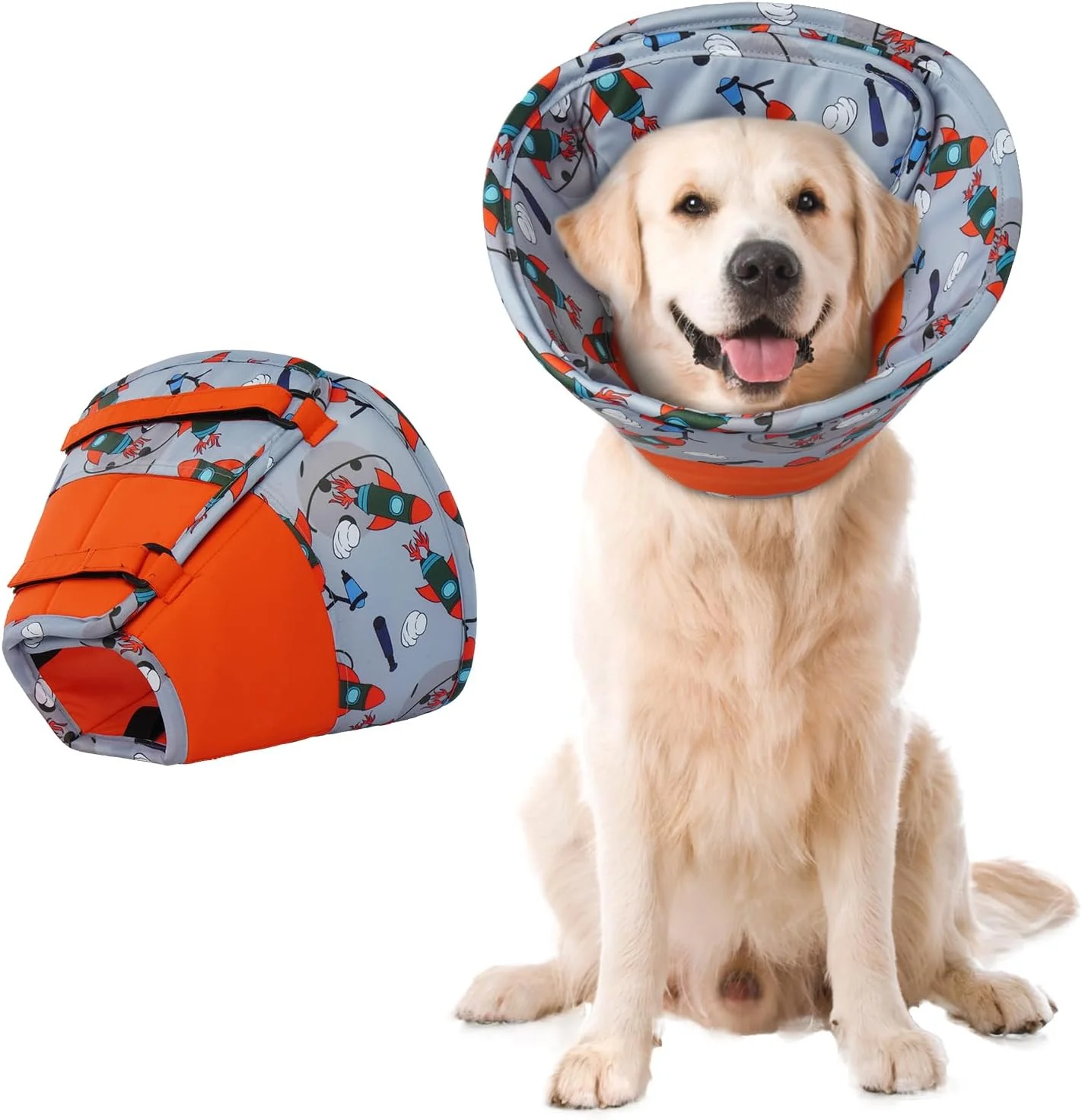 قلاده سگ - قلاده نرم و قابل تنظیم سگ برای محافظت از لیسیدن، ضد آب، محافظت در برابر آسیب ها، زخم ها، لیسیدن یا خراش (قرمز L)