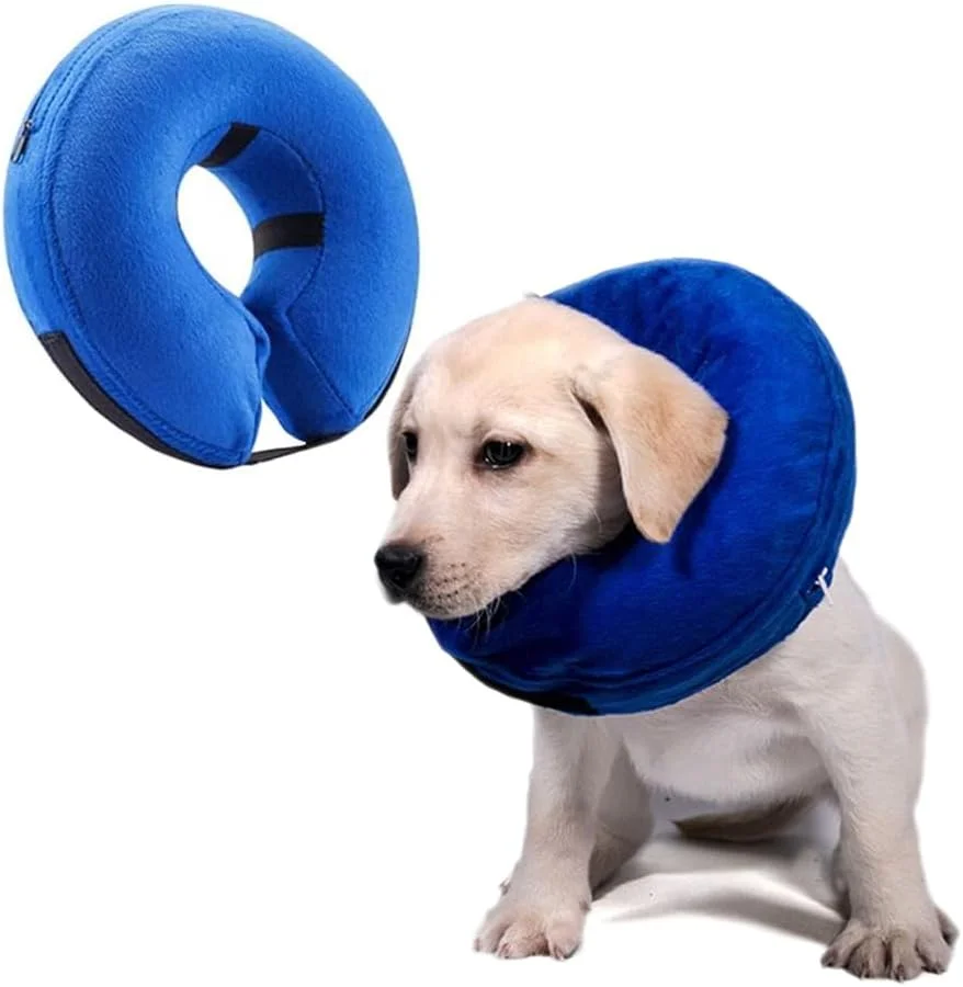 طوق محافظ بادی سگ و گربه، طوق های ریکاوری سگ قابل تنظیم، طوق های پایه بادی سگ برای ریکاوری سگ و گربه، محافظت از بخیه، گاز گرفتگی، لیسیدن - سایز M