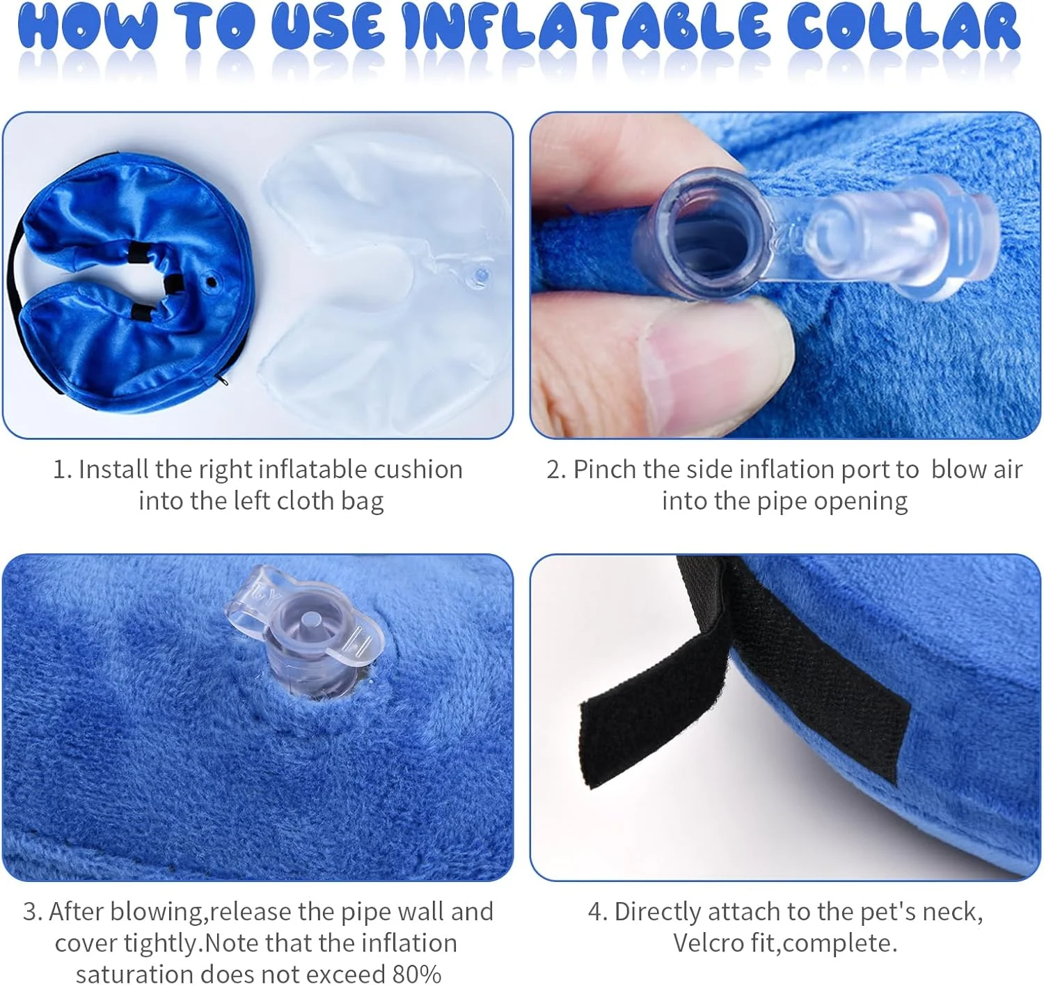 طوق بادی برای حیوانات خانگی، طوق محافظ سگ، طوق بادی حیوانات خانگی، طوق نرم قابل تنظیم و راحت برای سگ ها و گربه ها، دوران نقاهت بعد از جراحی، ضد گاز گرفتن/لیسیدن (L)
