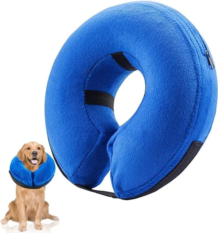 طوق بادی سگ و گربه - طوق نرم برای دوران نقاهت بعد از جراحی، طوق ضد لیسیدن قابل تنظیم برای سگ های کوچک/متوسط، راحت و قابل شستشو (آبی، متوسط)