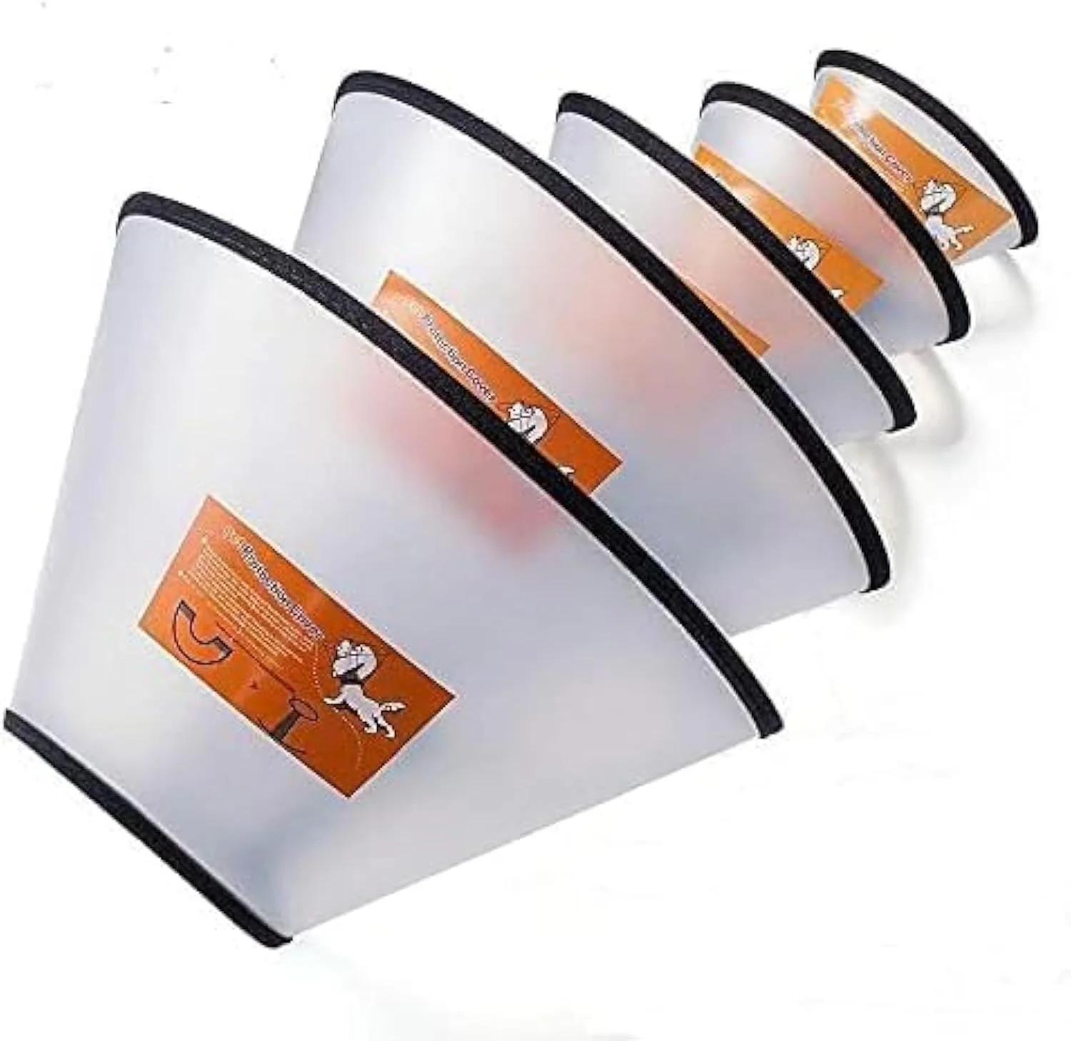 طوق محافظ سگ، 5 عدد طوق محافظ قابل تنظیم برای سگ و گربه خانگی، طوق گردنی برای جلوگیری از گاز گرفتن و لیسیدن زخم، لبه نرم برای سگ های کوچک/متوسط/بزرگ