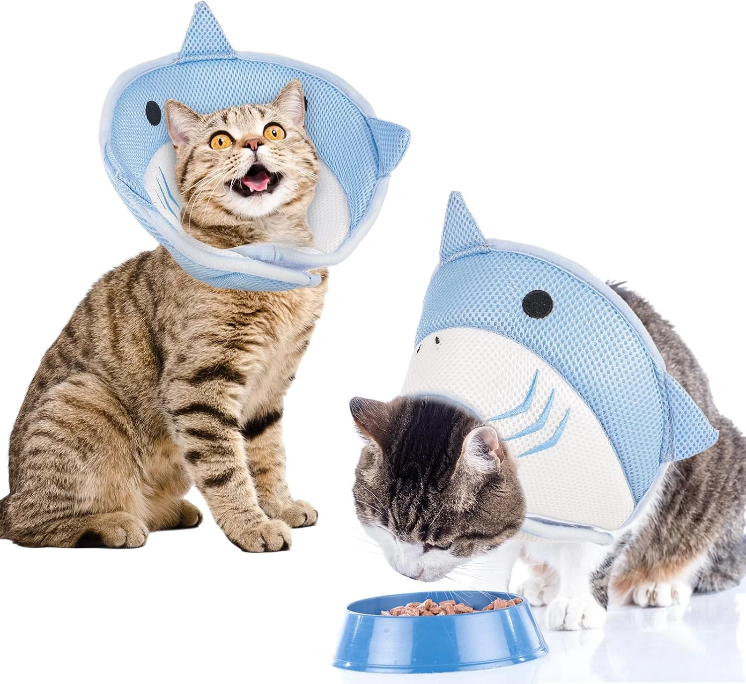 طوق گردنی گربه FRIUSATE نرم و زیبا، طوق گردنی قابل تنظیم برای جلوگیری از لیسیدن، راحت، سبک وزن و تنفس پذیر برای گربه ها، بچه گربه ها و حیوانات خانگی بعد از جراحی