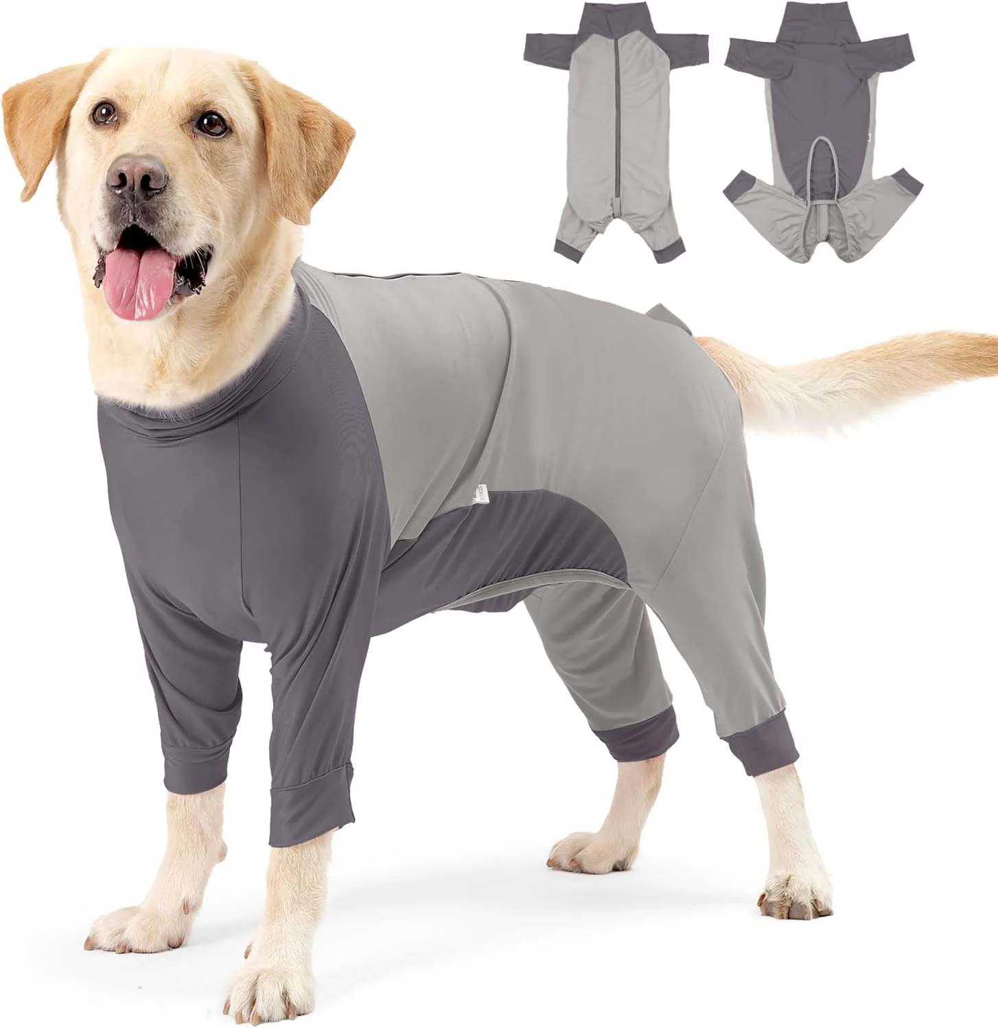 لباس جراحی سگ Etidane، لباس نقاهت بعد از عمل برای سگ های نر و ماده، لباس ضد ریزش مو برای سگ های کوچک، متوسط و بزرگ - خاکستری/L