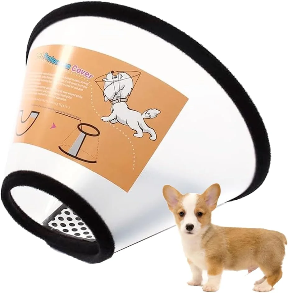 طوق گردنی محافظ سگ و گربه بعد از جراحی، طوق های محافظ ضد لیسیدن برای سگ ها و گربه ها، طوق پلاستیکی نرم قابل تنظیم برای زخم سگ و گربه (شماره: 2)