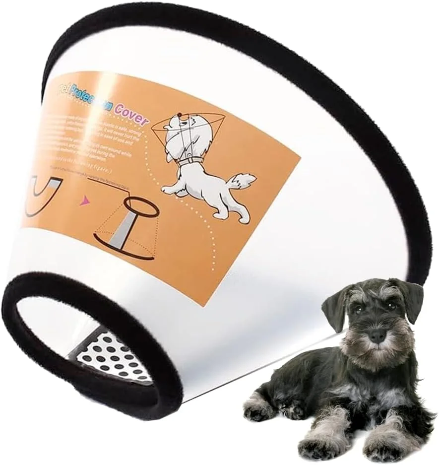 طوق گردنی سگ و گربه برای بعد از جراحی، طوق محافظ گردن حیوانات خانگی برای جلوگیری از لیسیدن، طوق پلاستیکی نرم قابل تنظیم برای زخم سگ و گربه (شماره: 4)