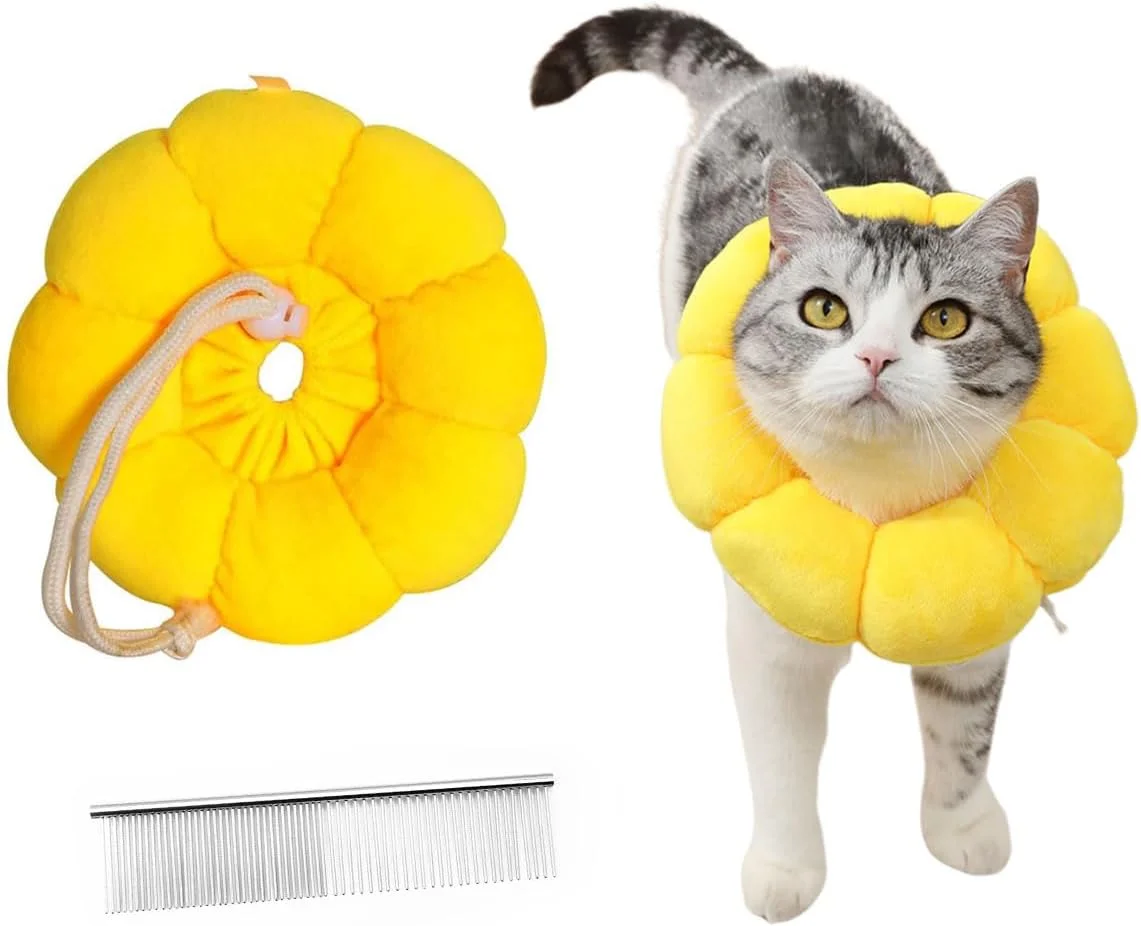 طوق محافظ گربه، طوق محافظ برای گربه ها، حیوانات خانگی، نرم، طوق تسکین دهنده گاز گرفتگی برای سگ ها و گربه ها بعد از جراحی